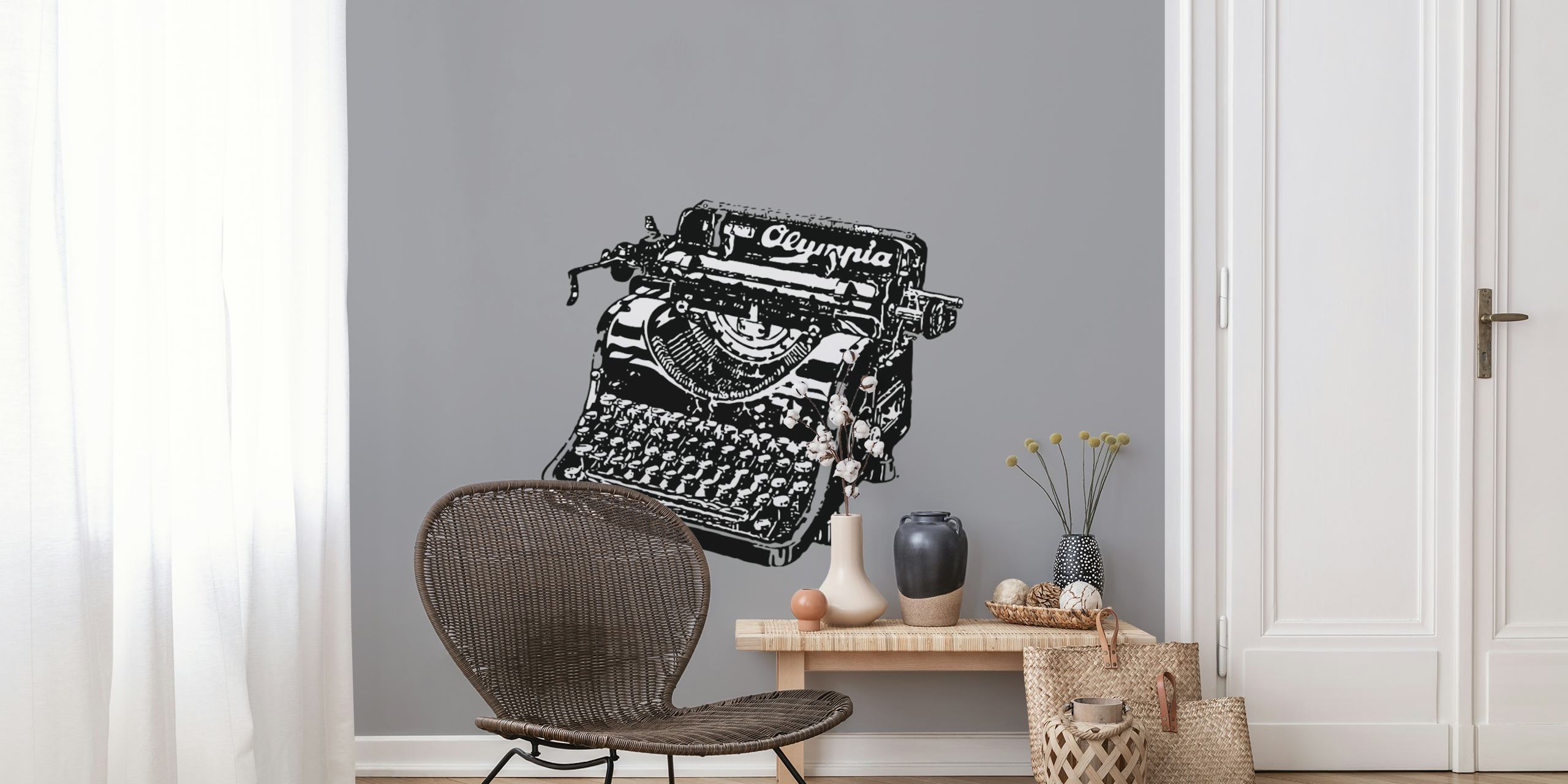 Vintage typewriter design tapet