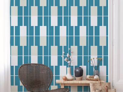 Geometric Rectangles Sage Teal