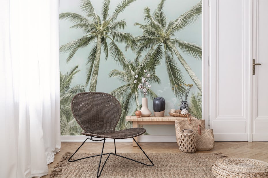 palm trees vintage wallpaper