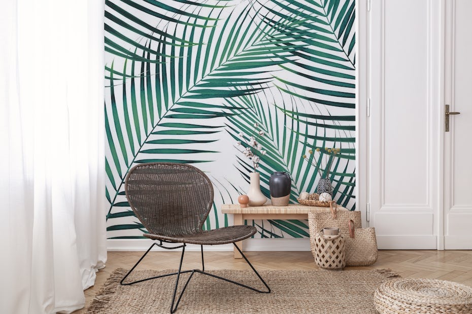 Fantasierijk Proberen niet verwant Palmbladeren Groen Cali 1 behang | Happywall