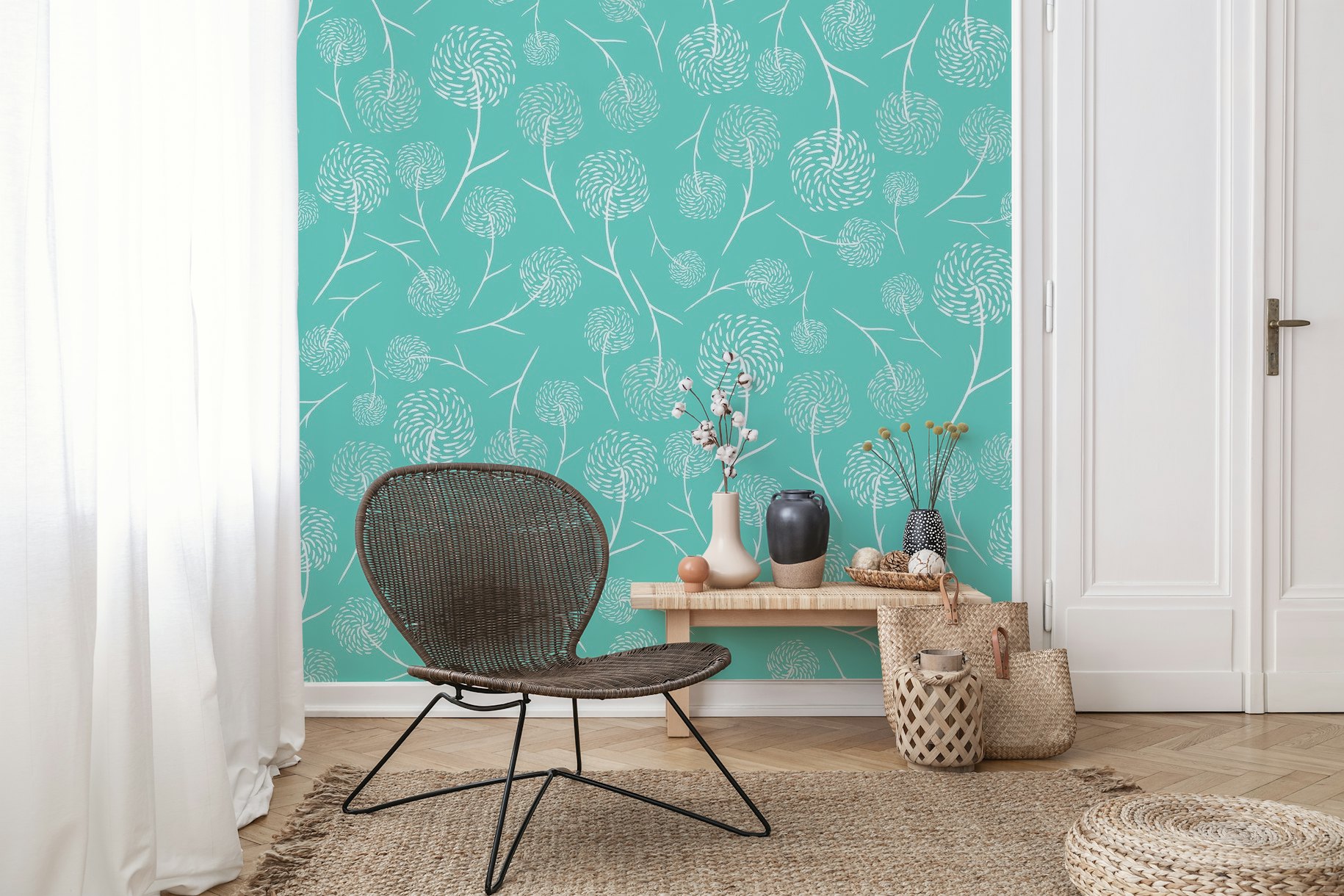 Dandelions pattern wallpaper