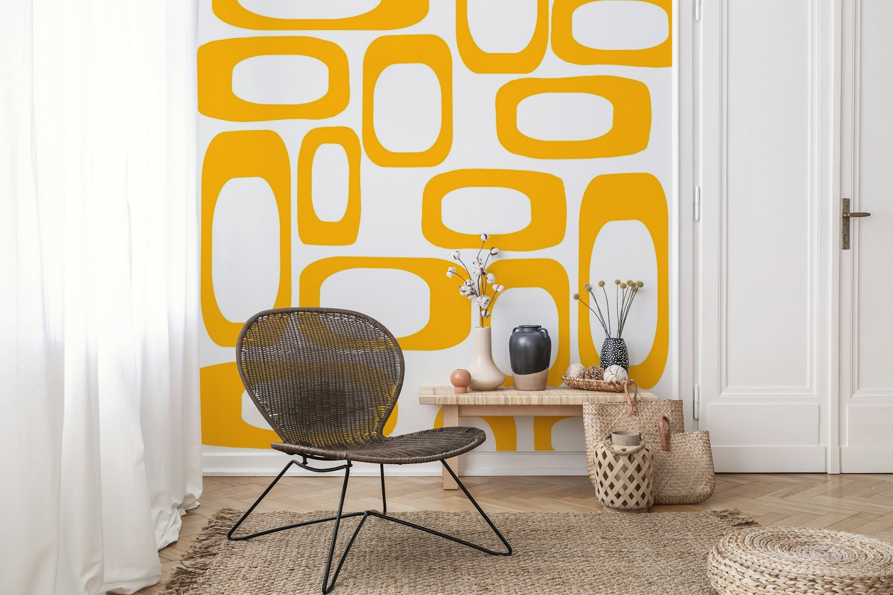 Square Pattern Mustard wallpaper