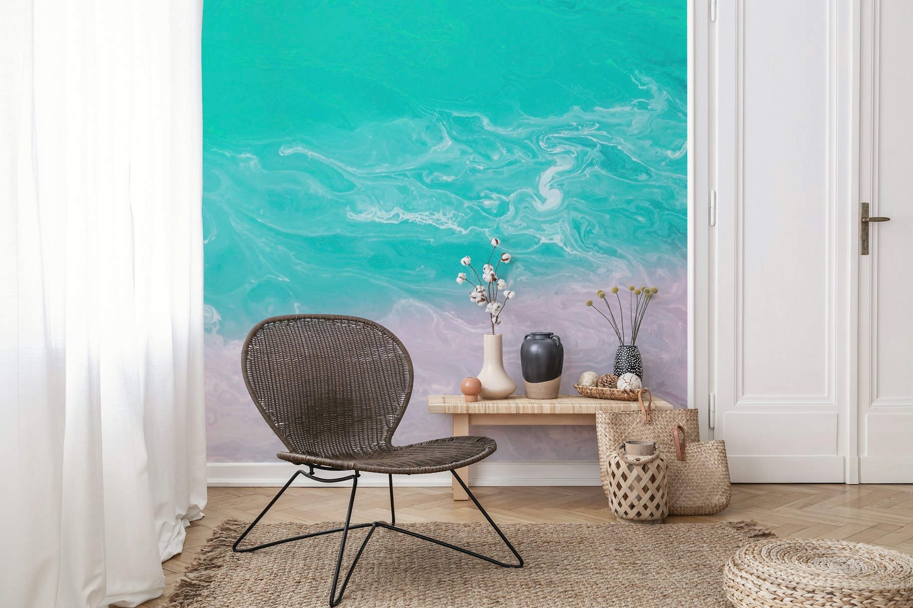 Turquoise Ocean Beach Vibes wallpaper