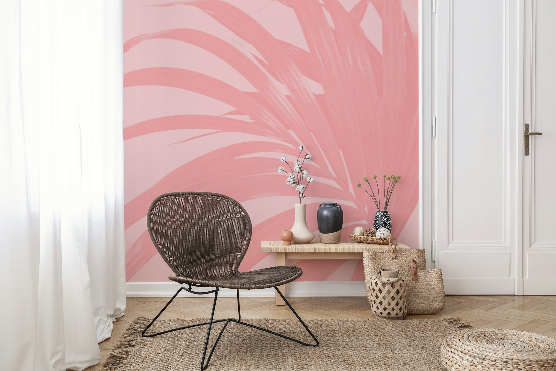 Pink Palm Leaves wallpaper