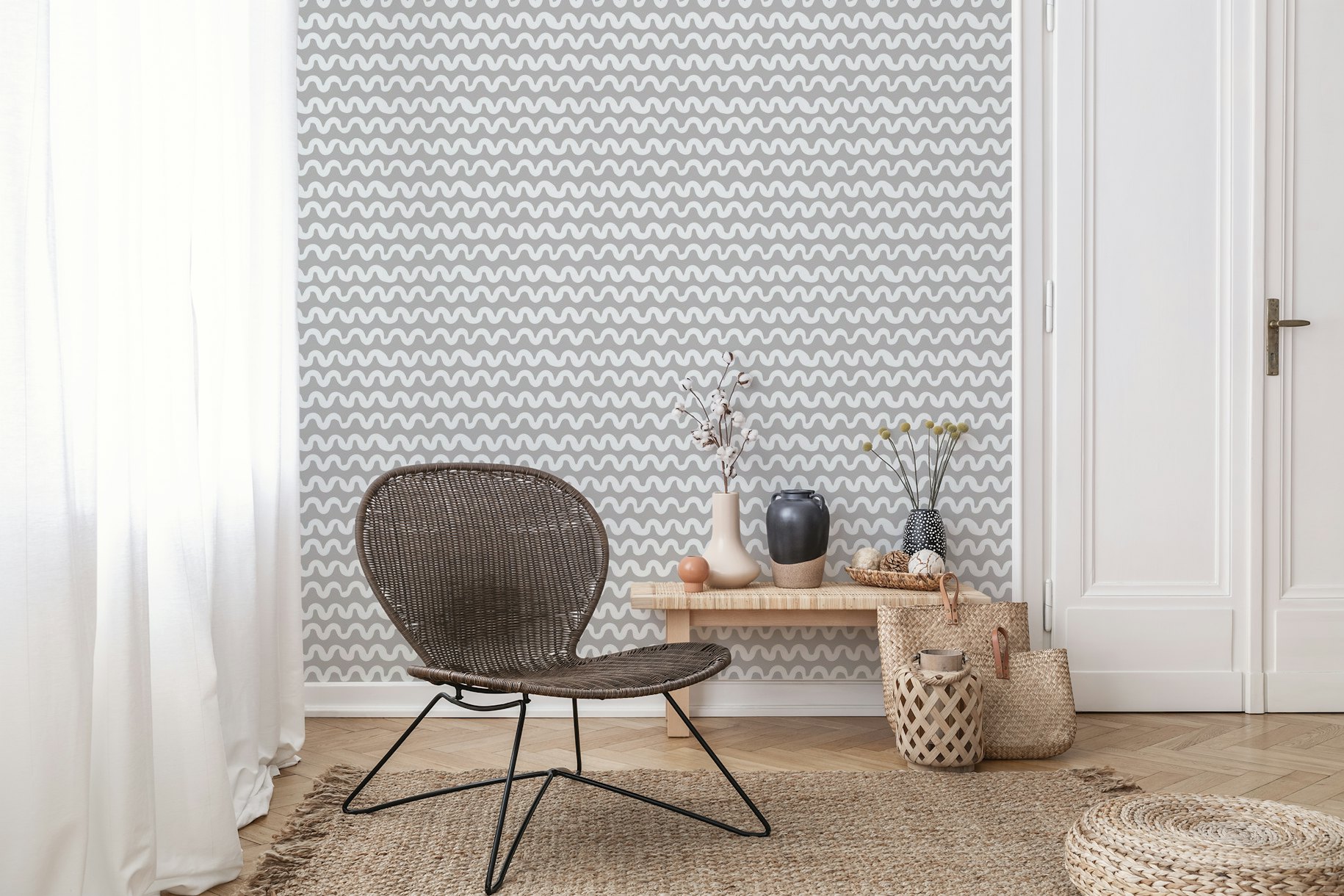 Grey waves wallpaper