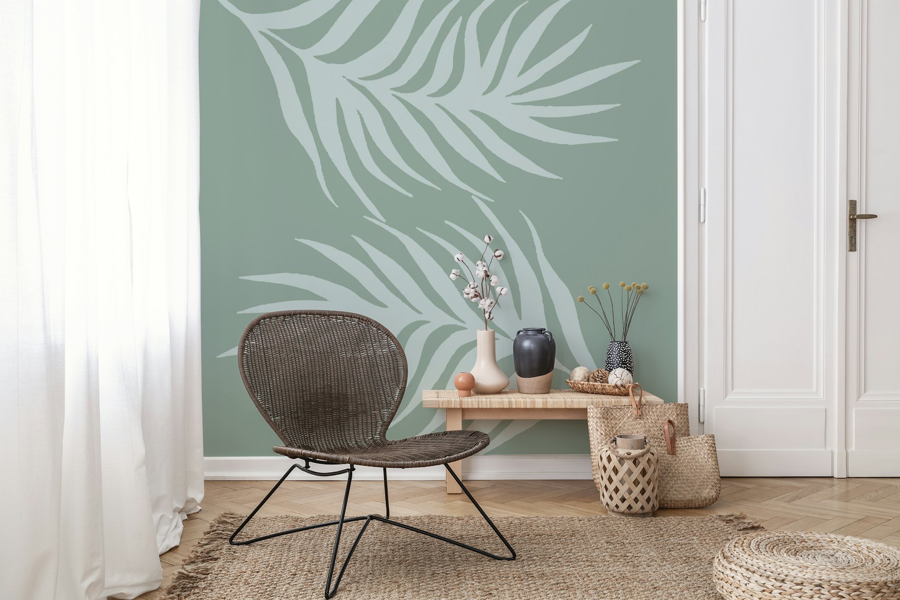 Minimal Palm Leaf Wallpaper wallpaper