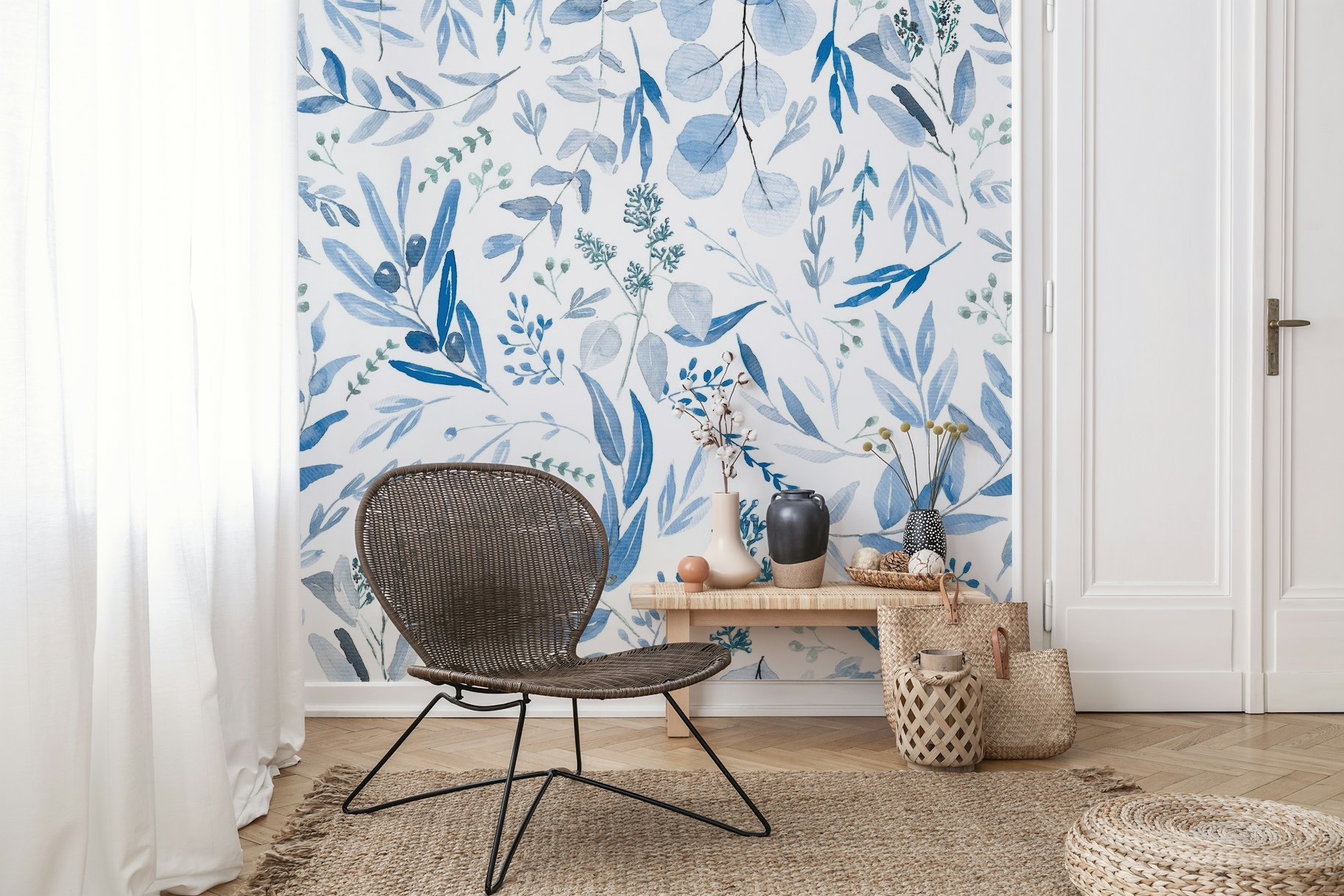 Blue Eucalyptus Seamless wallpaper