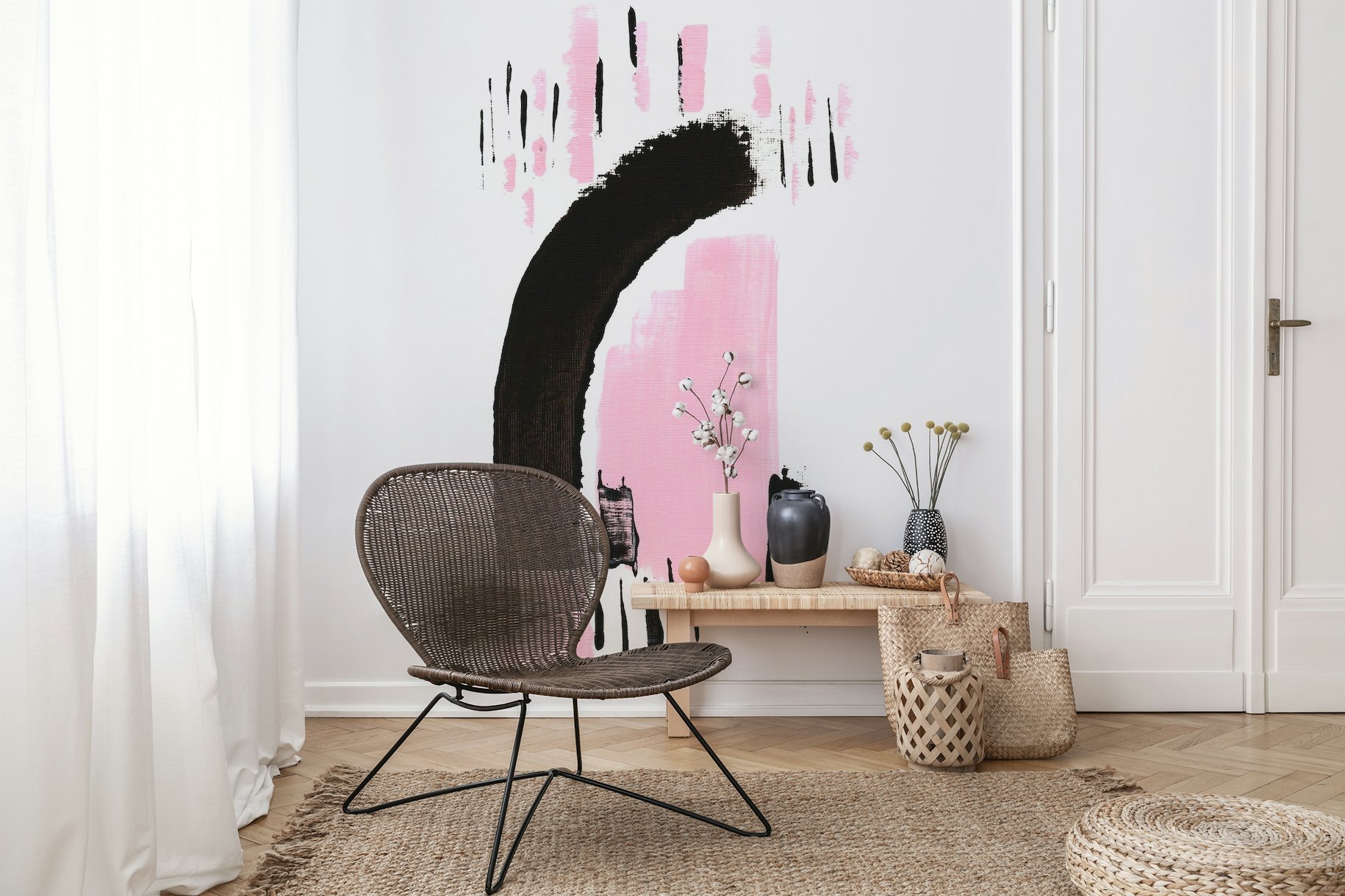 Minimal black and pink 02 wallpaper
