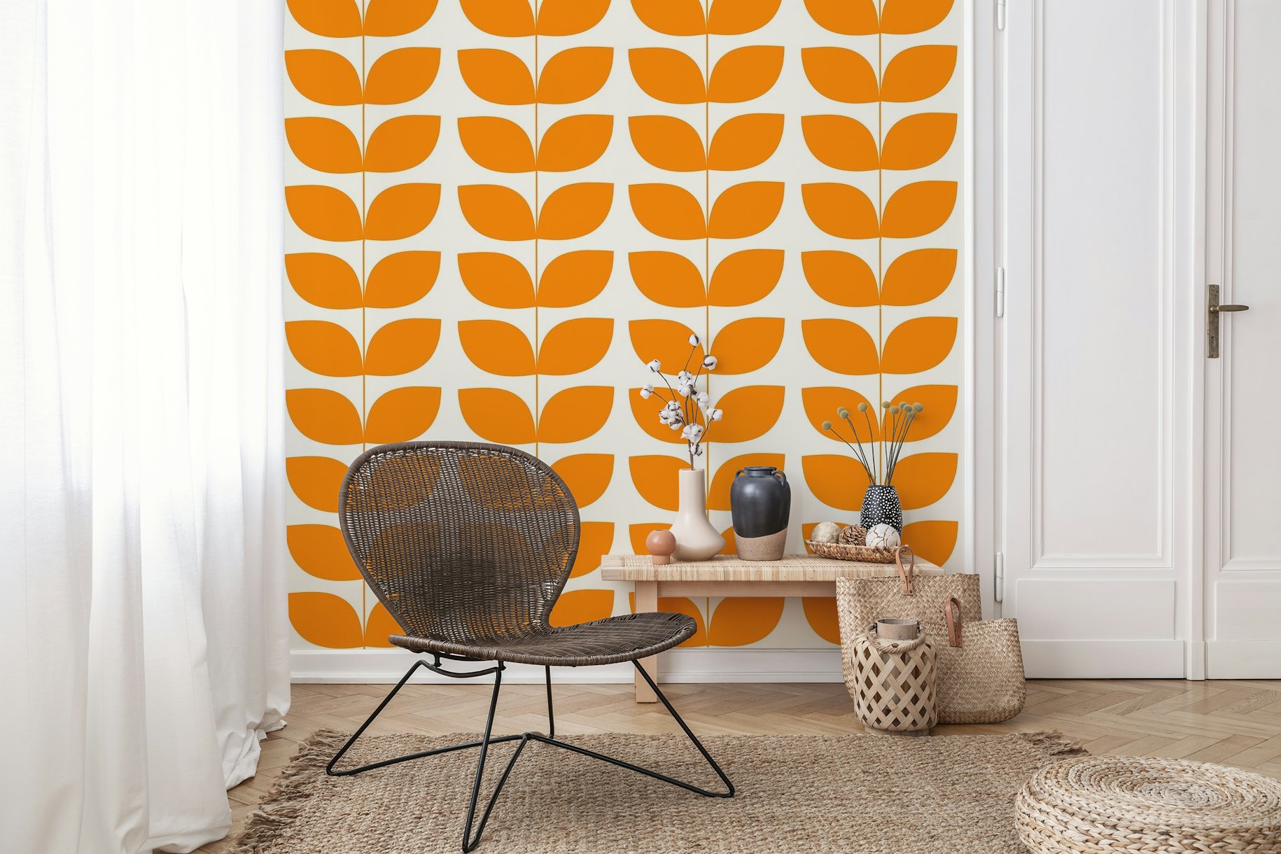 Danish Pattern Orange wallpaper