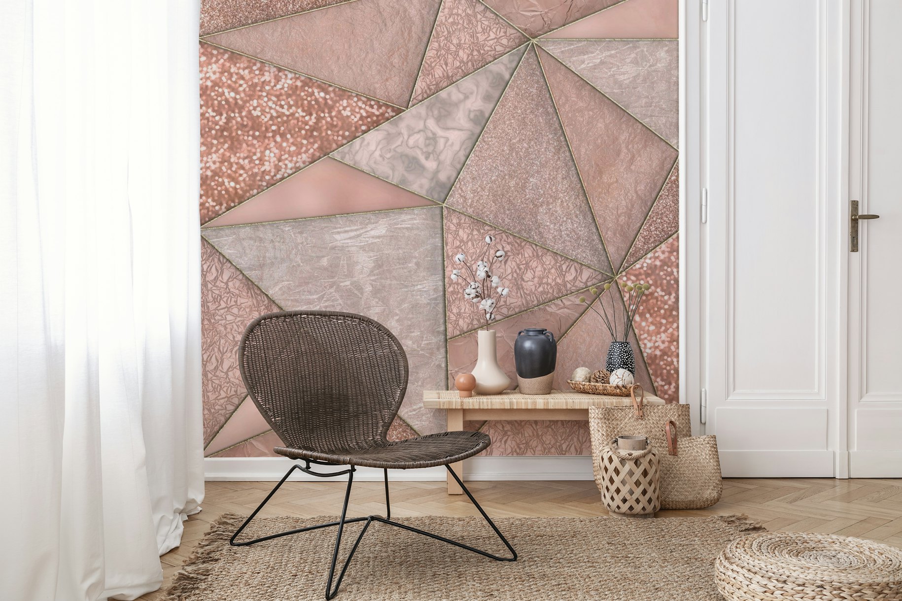 Elegant Blush Pink Triangle wallpaper