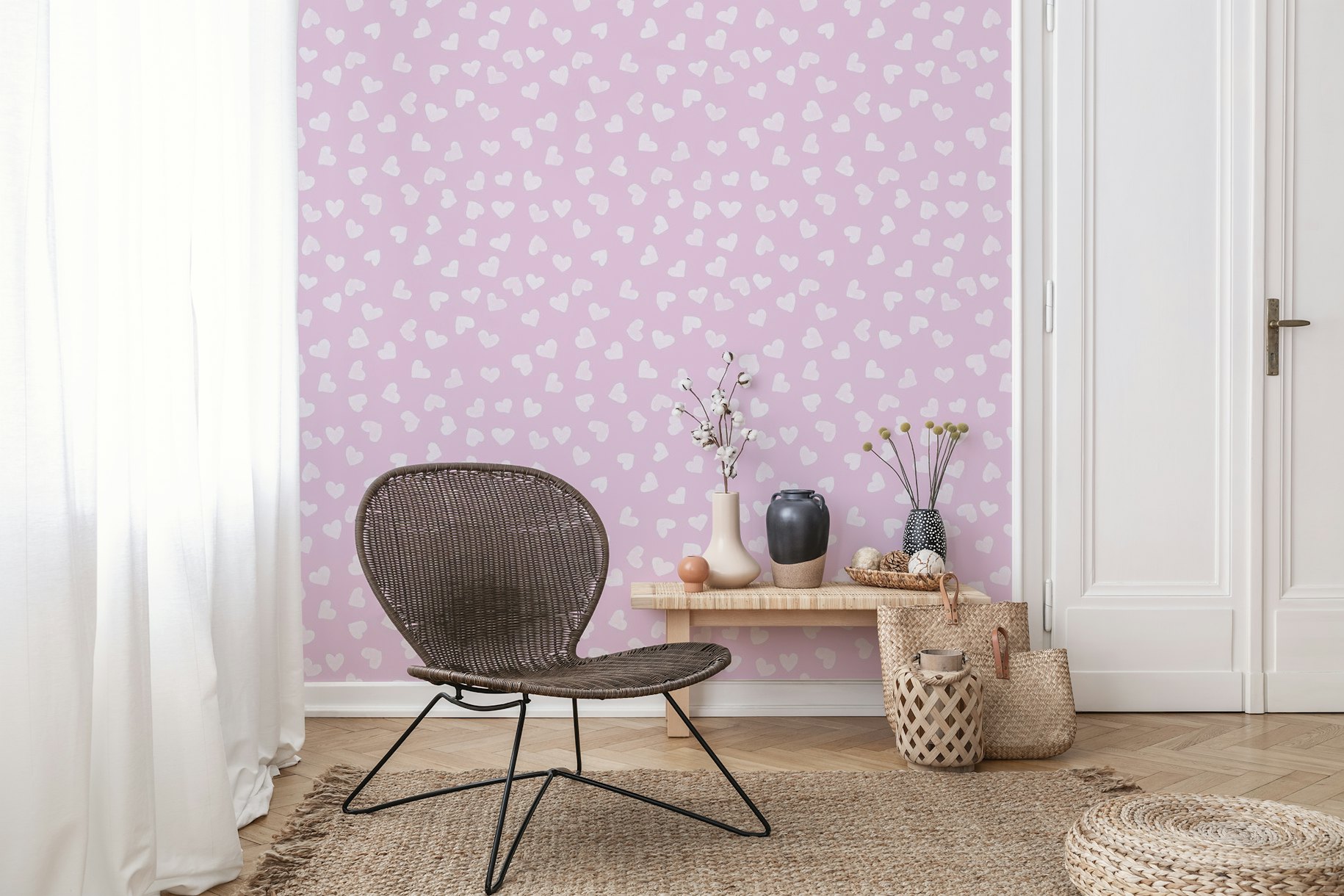 Love Hearts Lilac wallpaper
