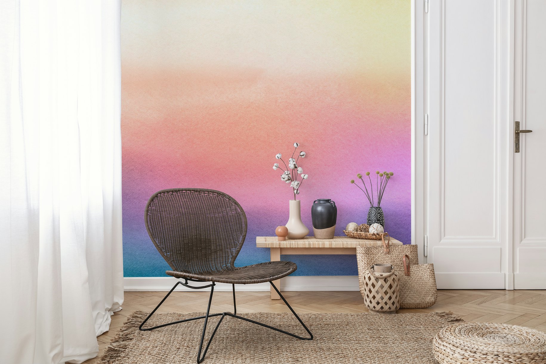 Rainbow ombre wallpaper