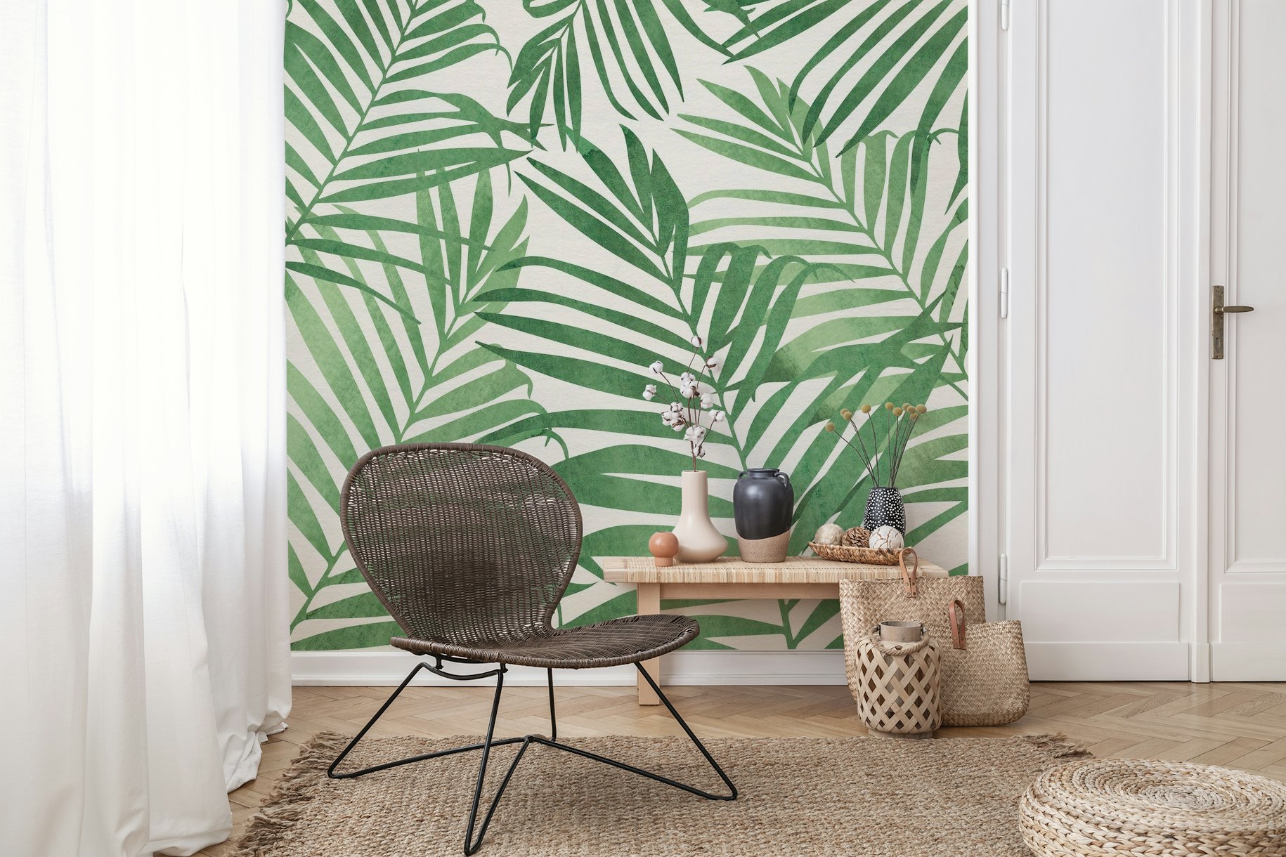 Watercolor Palm Fronds wallpaper