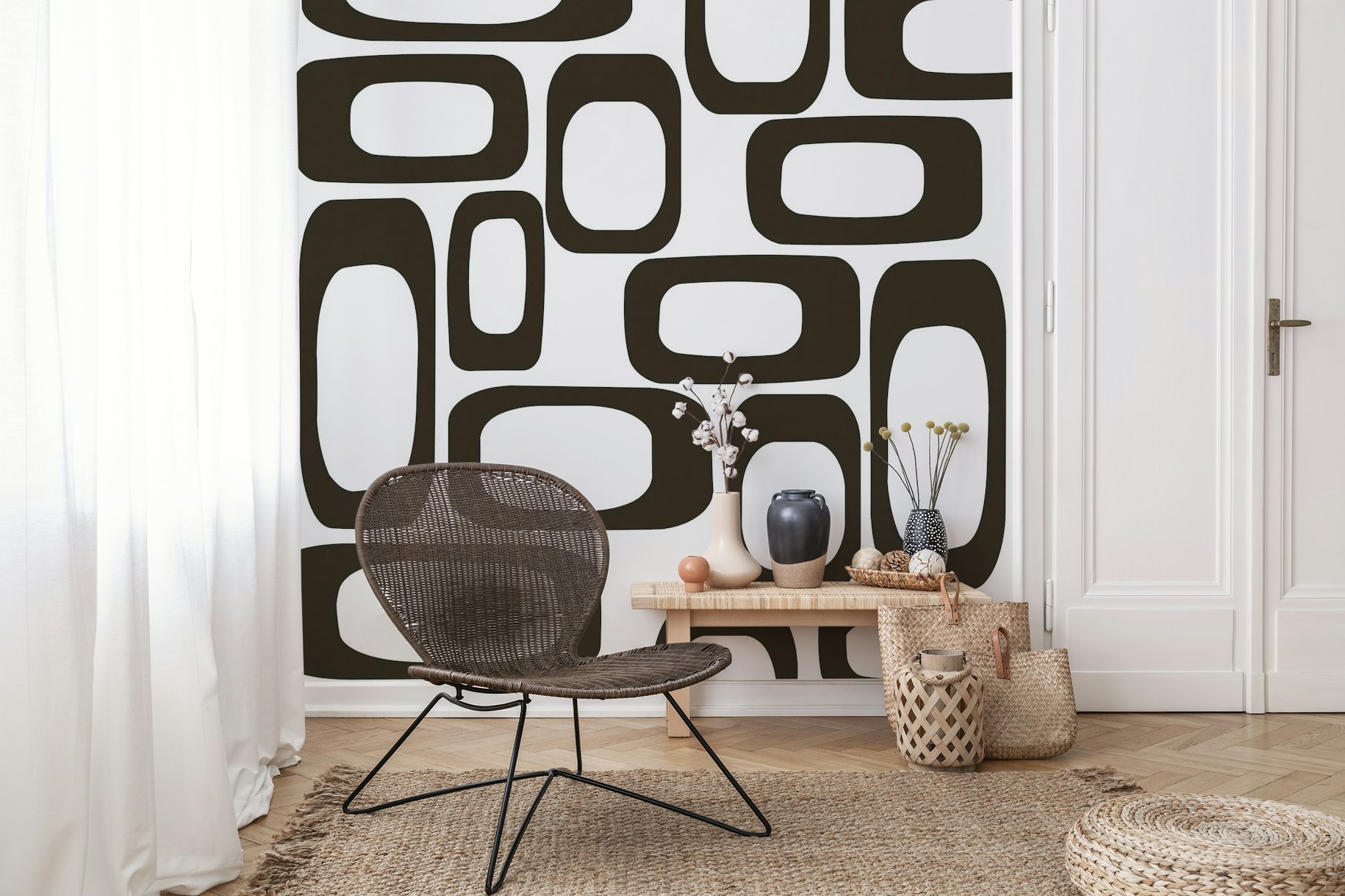 Square Pattern Black And White wallpaper