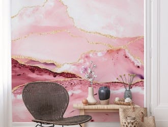 Blush Pink Marble Gold Pattern