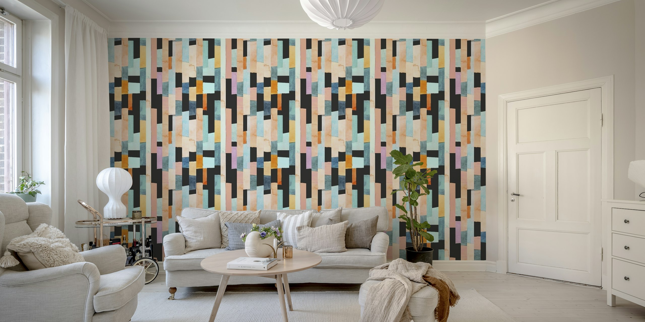 Multicolor stripes wallpaper