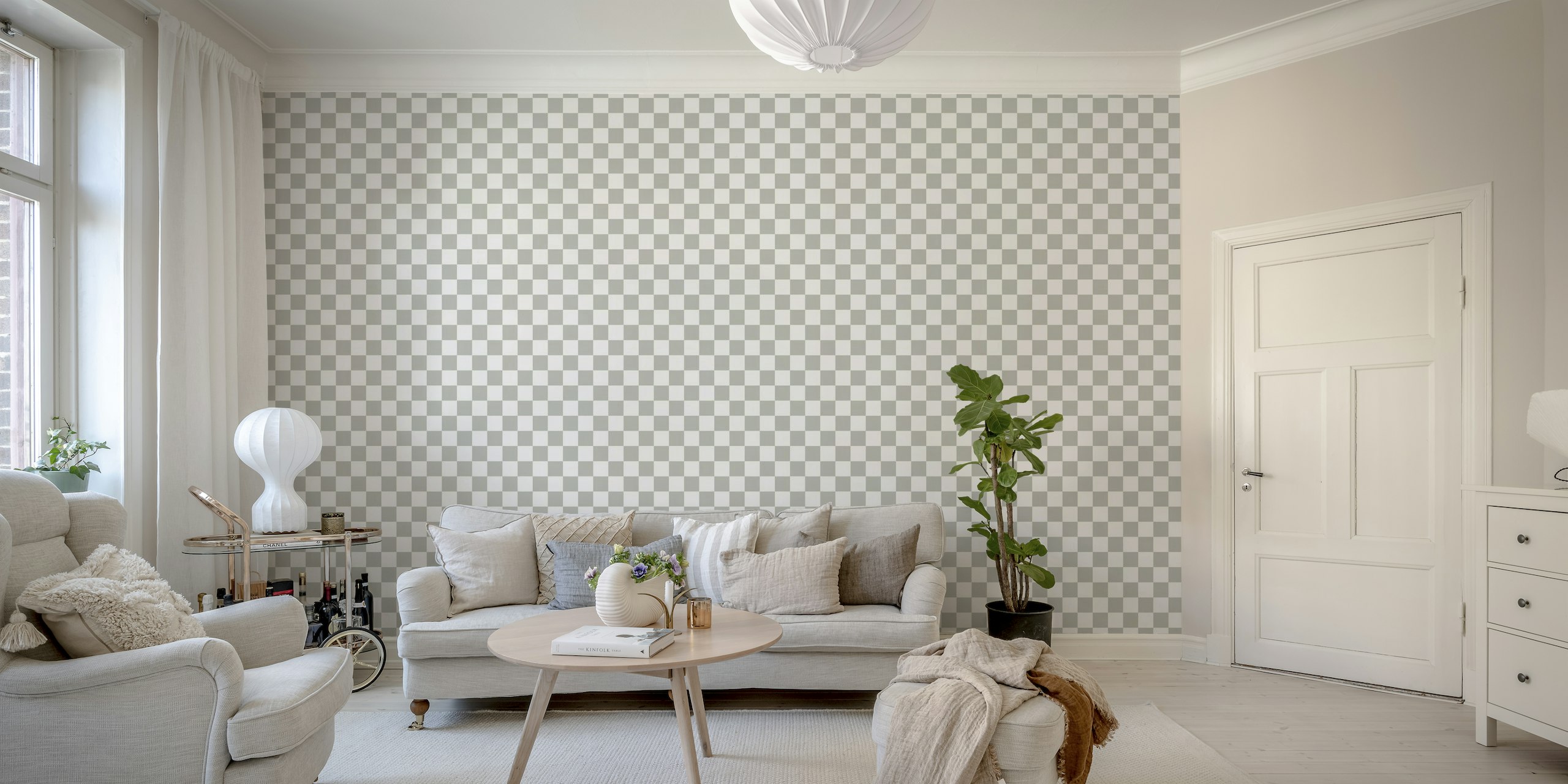Scandi Checkerboard - Gray behang