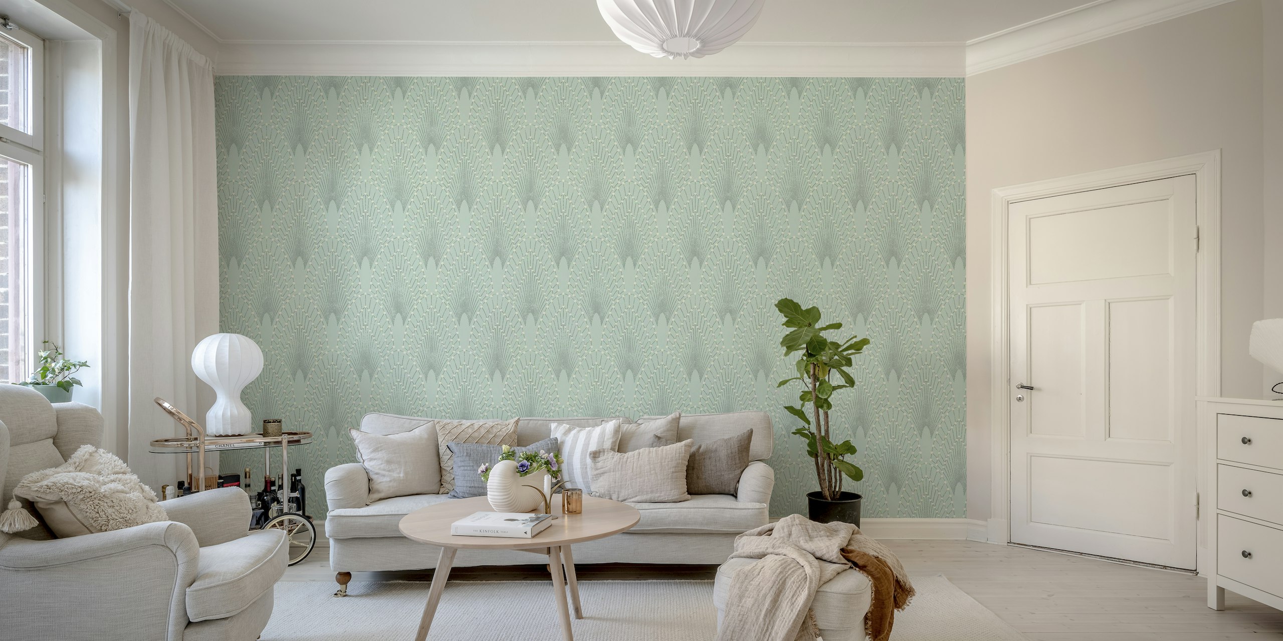 Art Deco Glam - celadon papel de parede