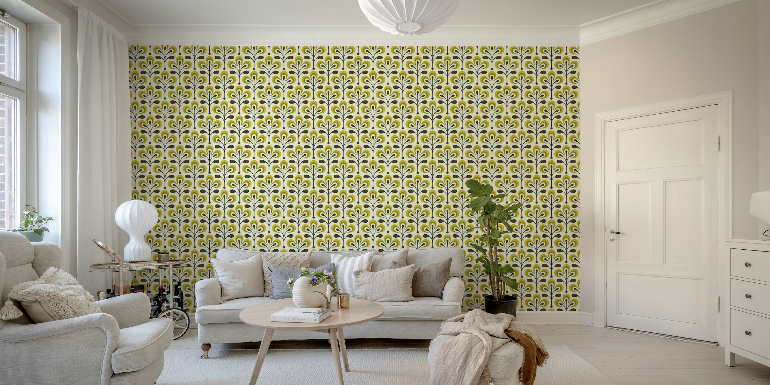 2686 F - retro floral pattern tapete