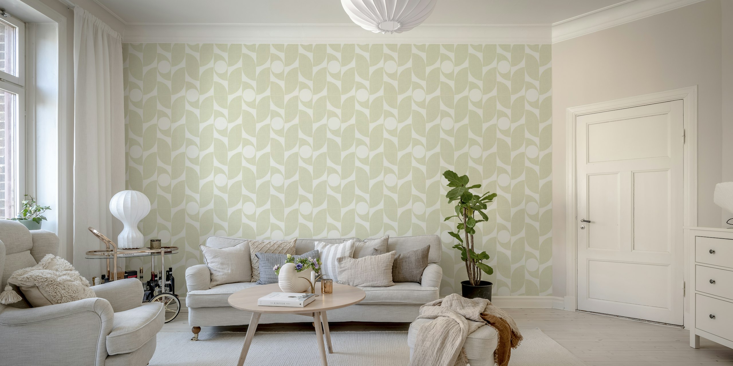Mid century minimalism linnen papel de parede