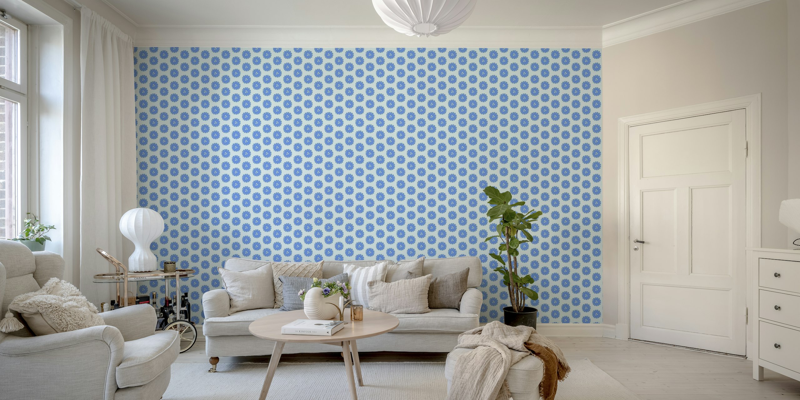 Circle Flowers Blue wallpaper