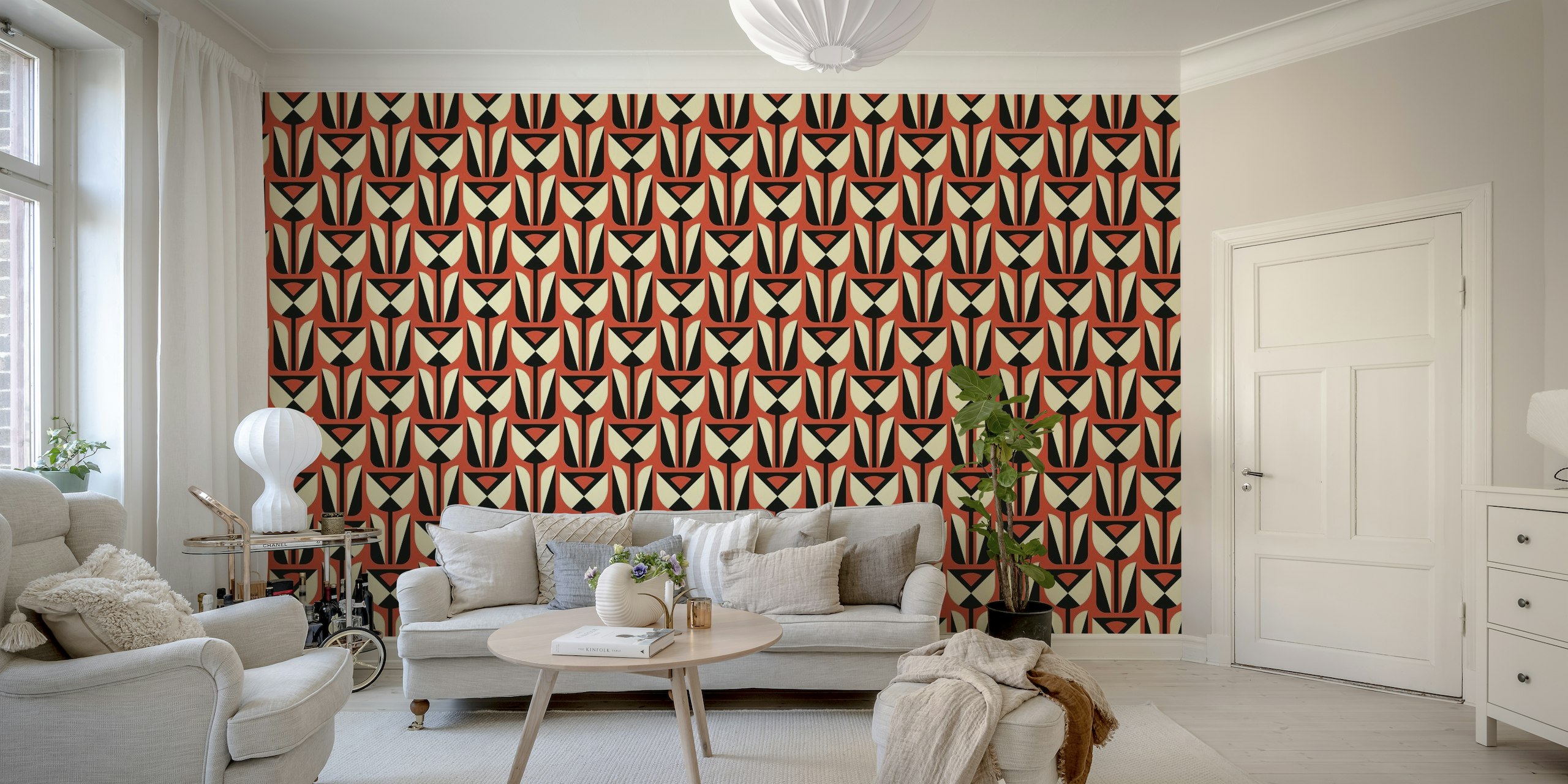 Geometric tulips pattern / 2839 E tapeta