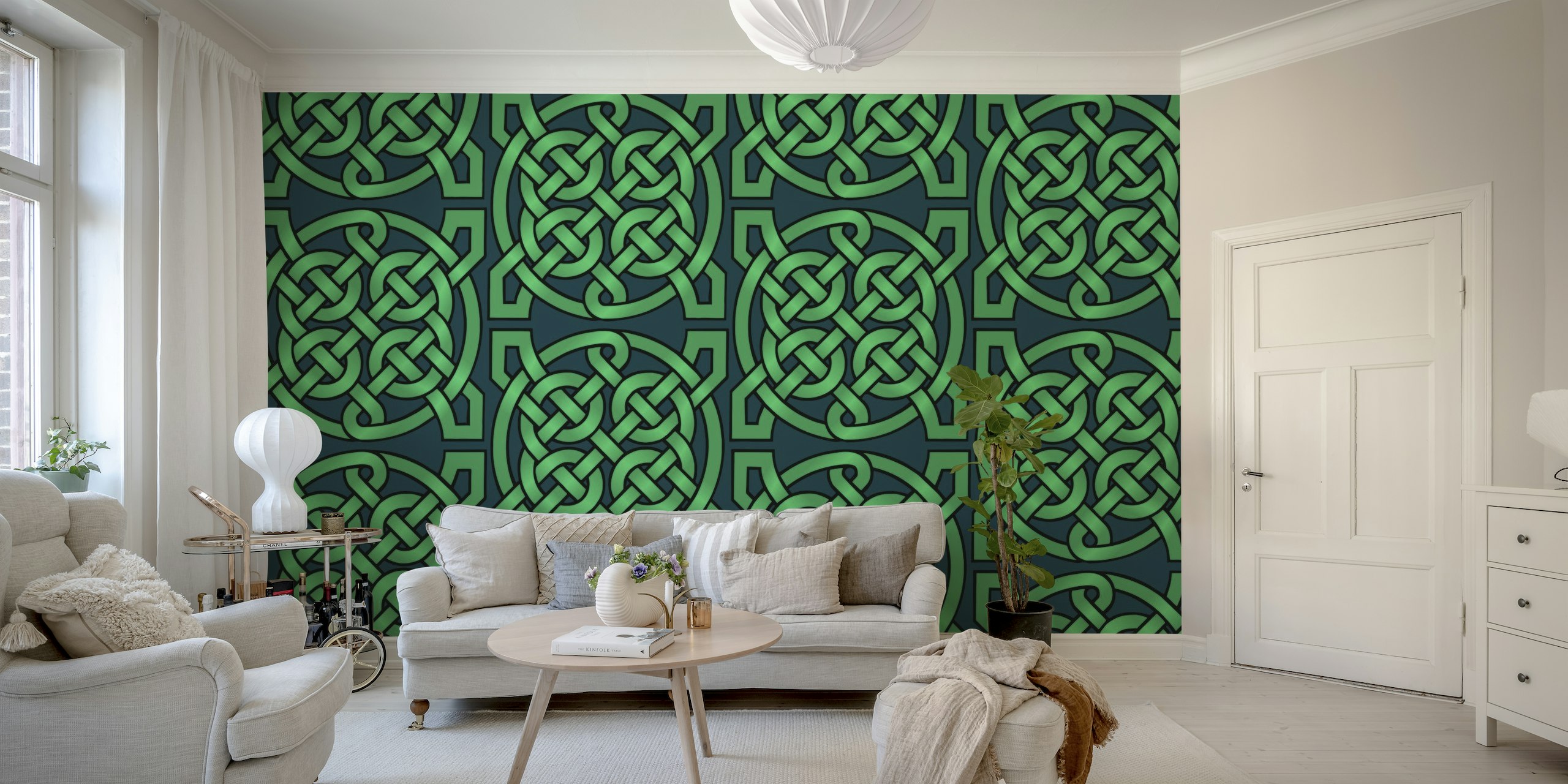 Navy-Green Celtic Knot wallpaper