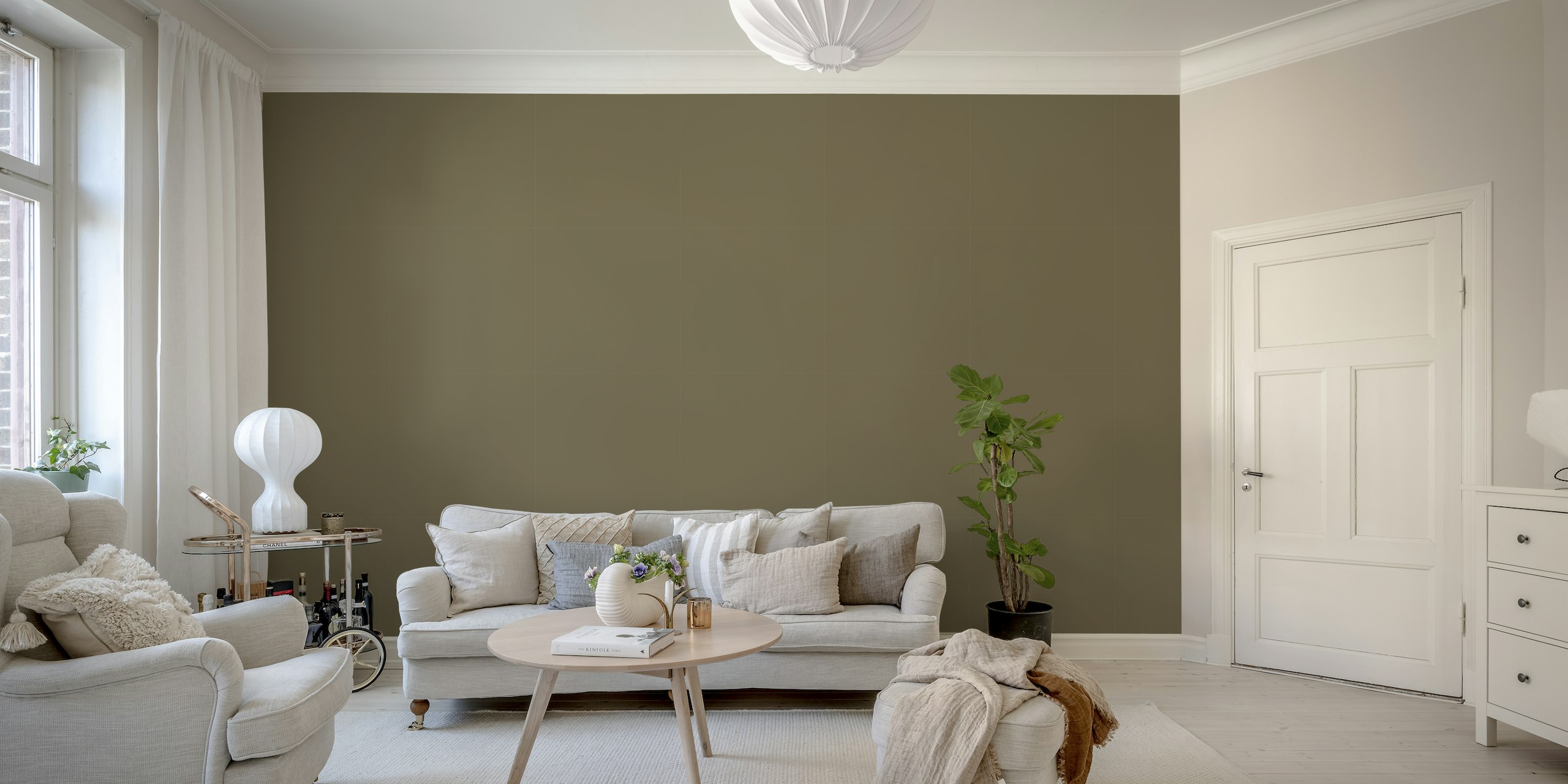 Taupe Brown Solid Color behang