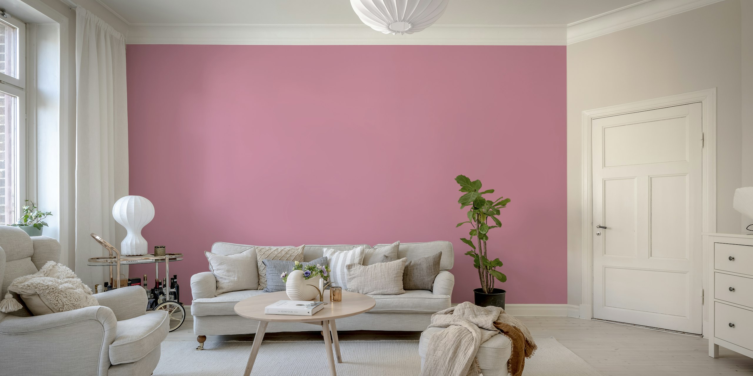 Shimmer Blush solid color wallpaper behang