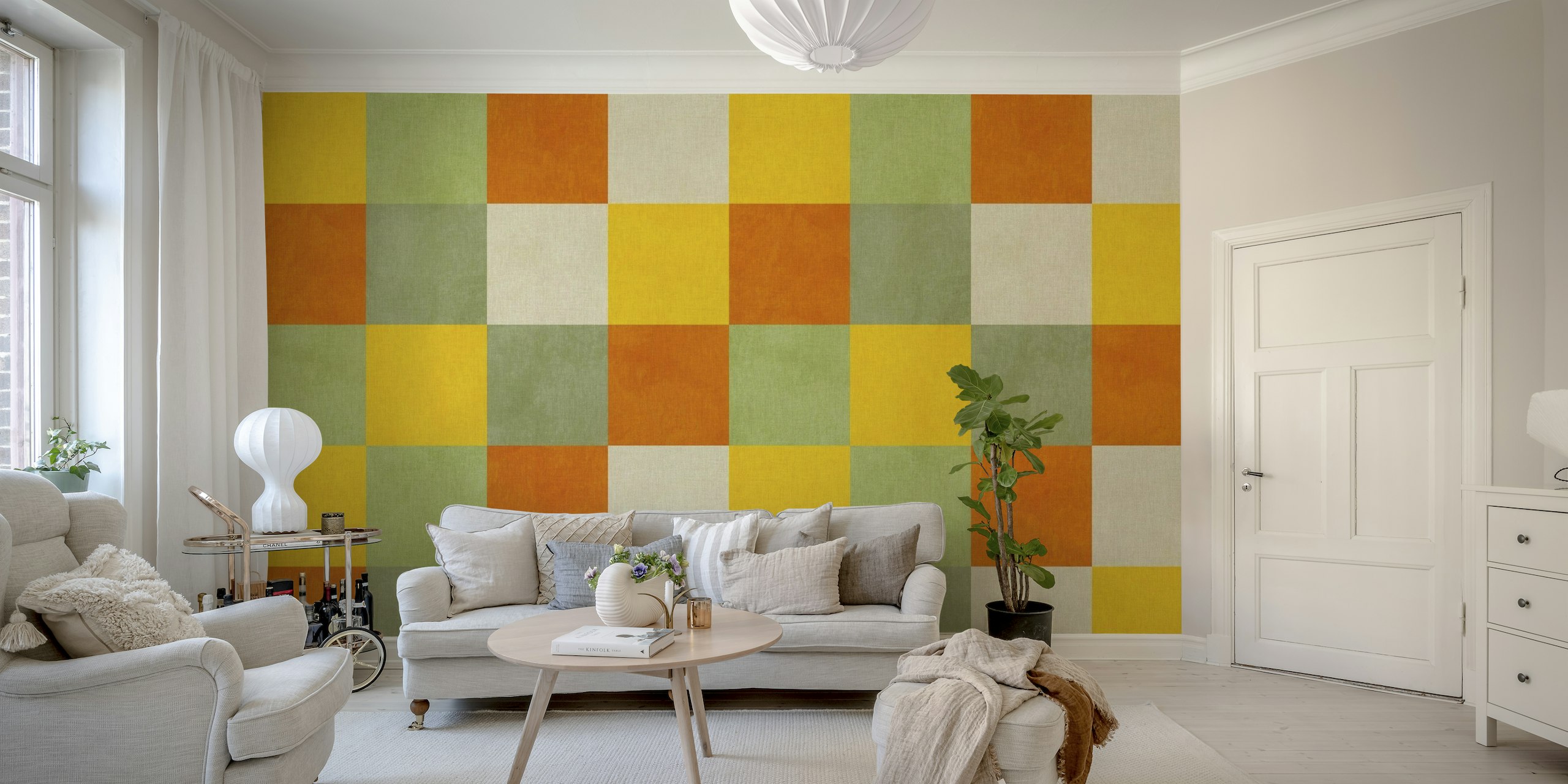 Happy checker geometric pattern wallpaper
