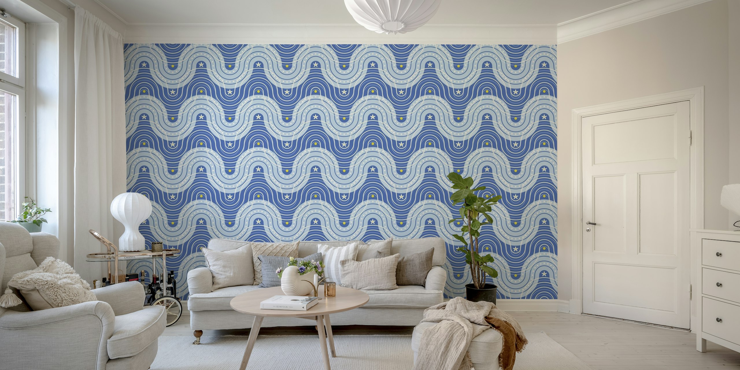 Beach Waves - Cobalt and Air Blue 2 Large wallpaper