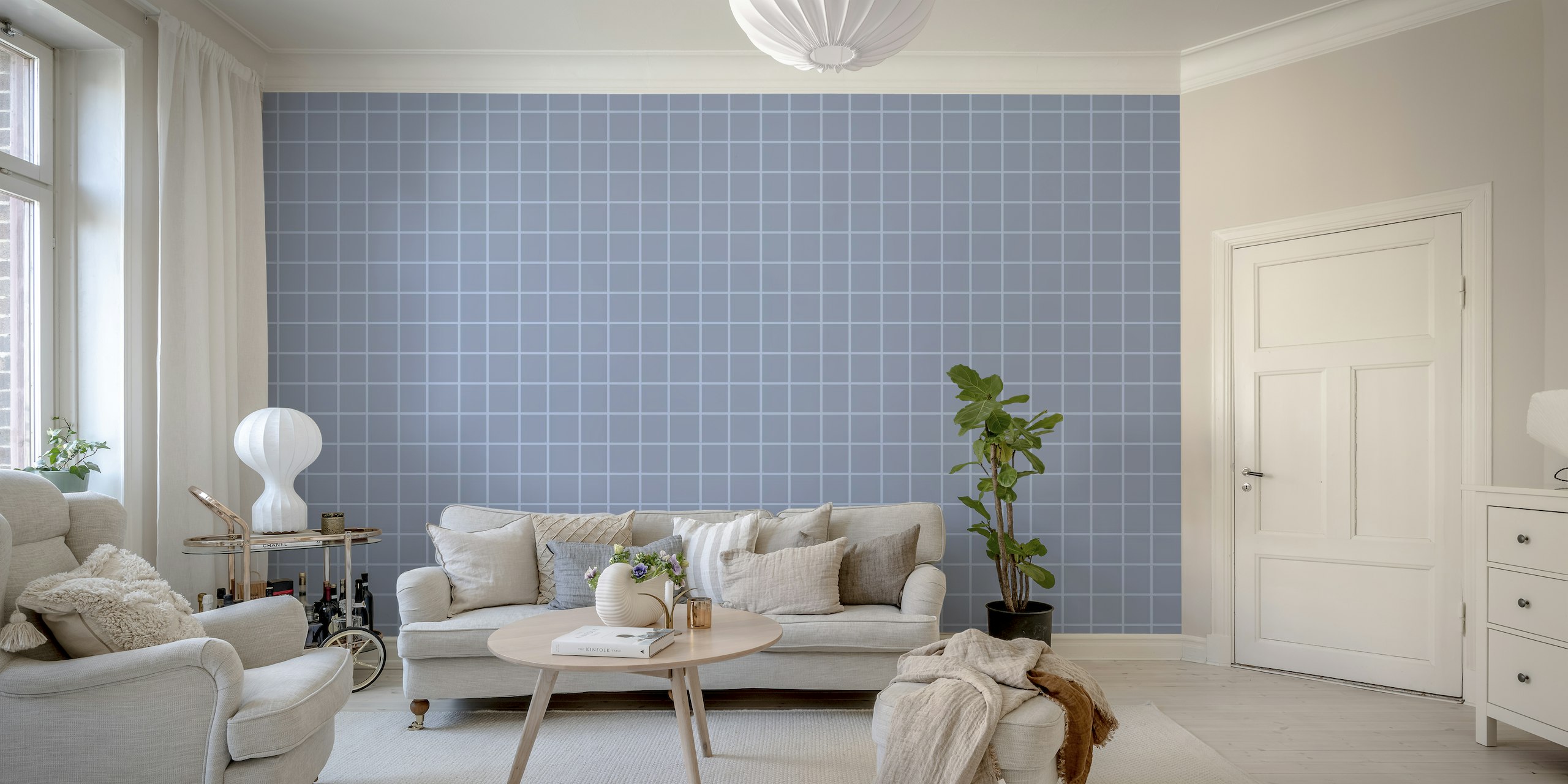 Checkered Pattern Pastel Blue Purple wallpaper