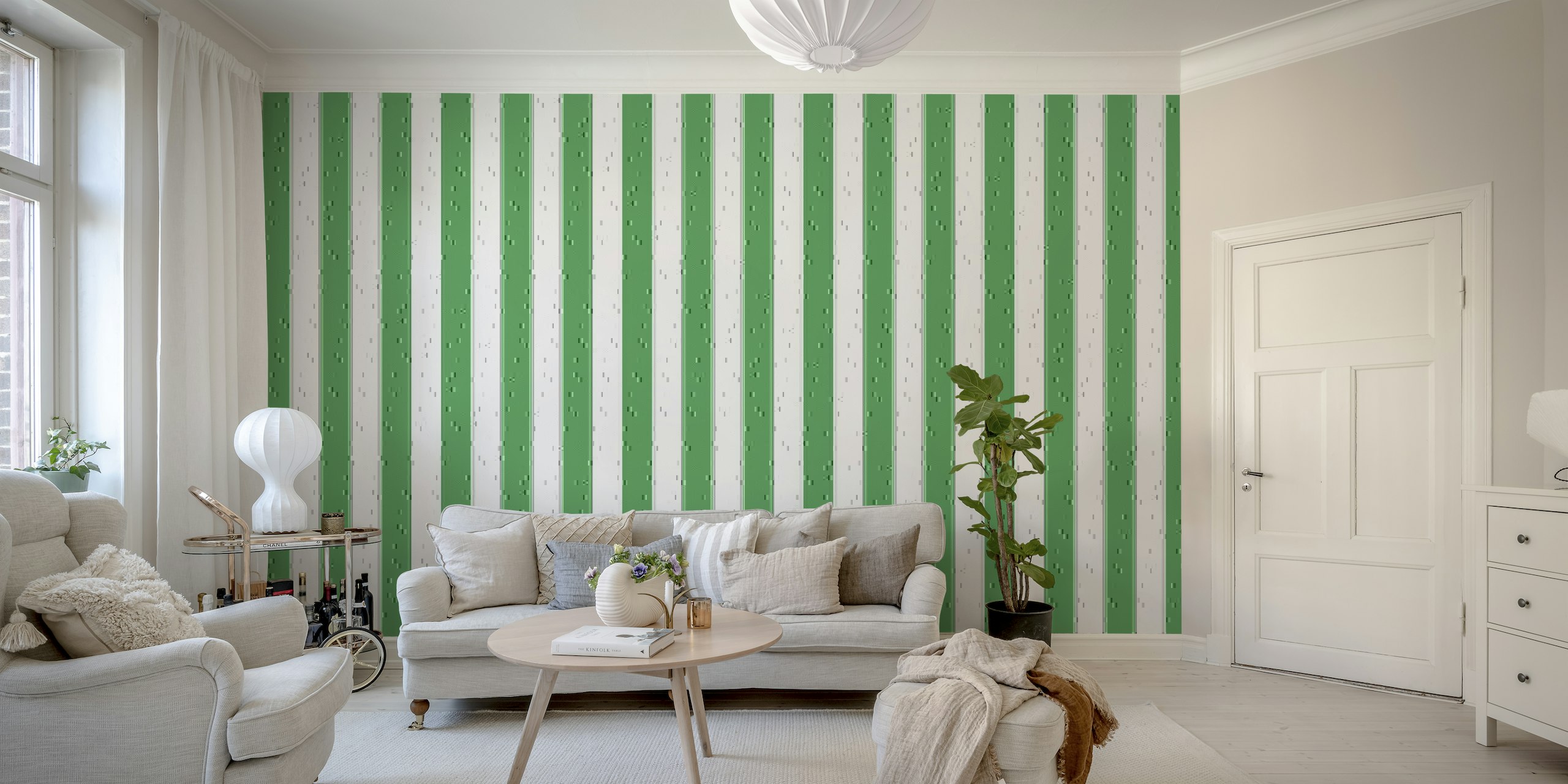 Kelly Green Stripe wallpaper
