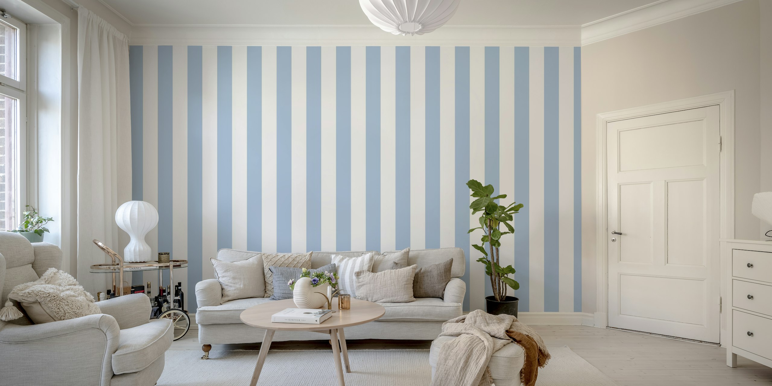 Sky Blue Stripe wallpaper