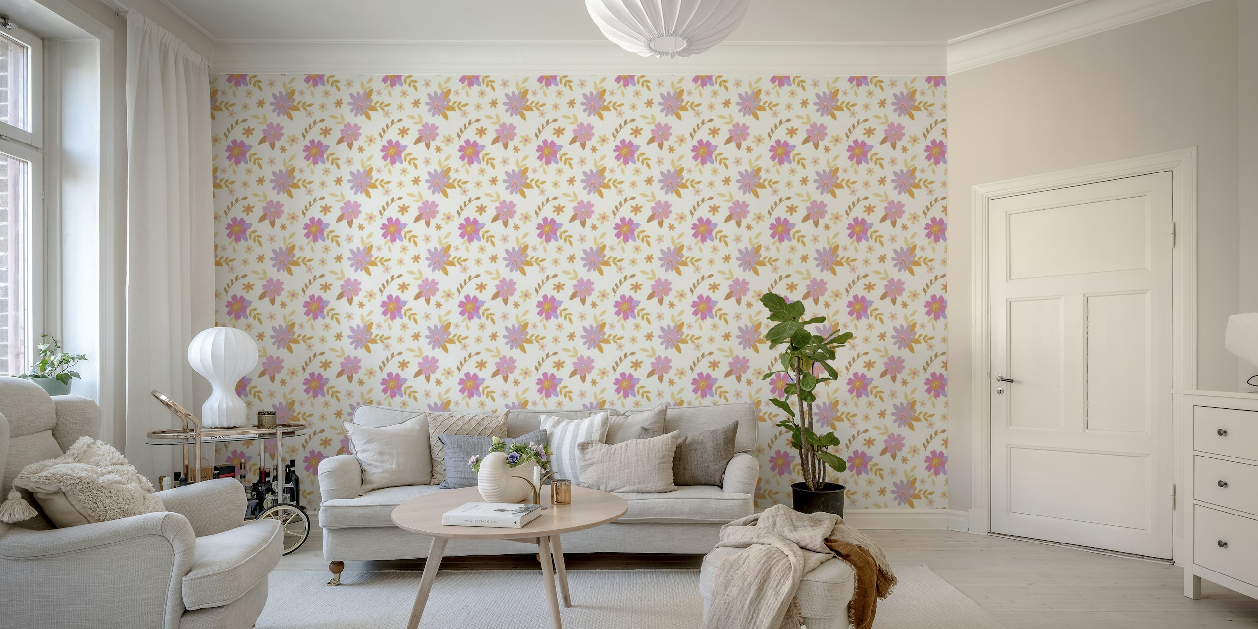 Pastel spring flowers wallpaper
