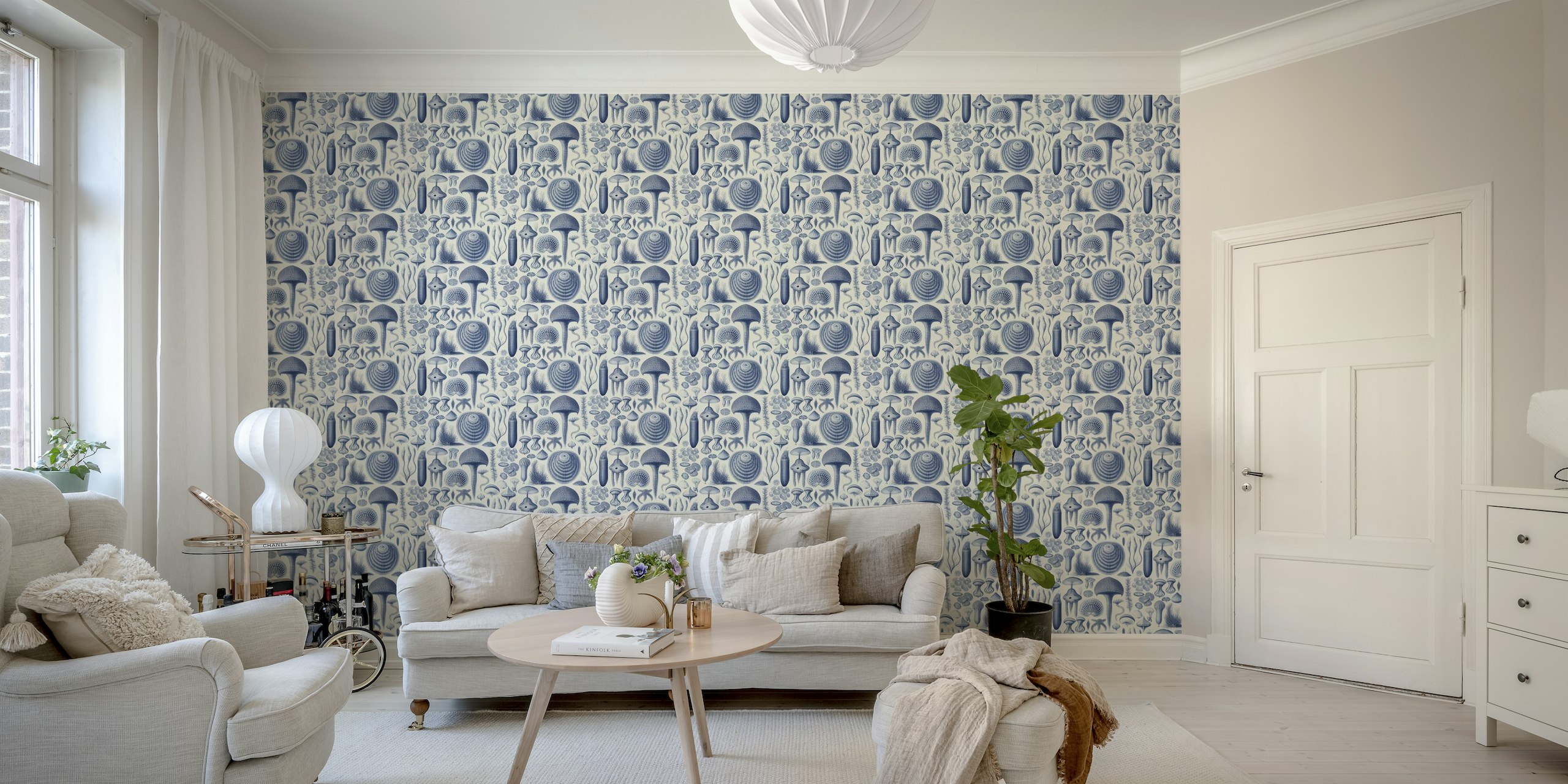 Woodland Elements - Delft Blue wallpaper