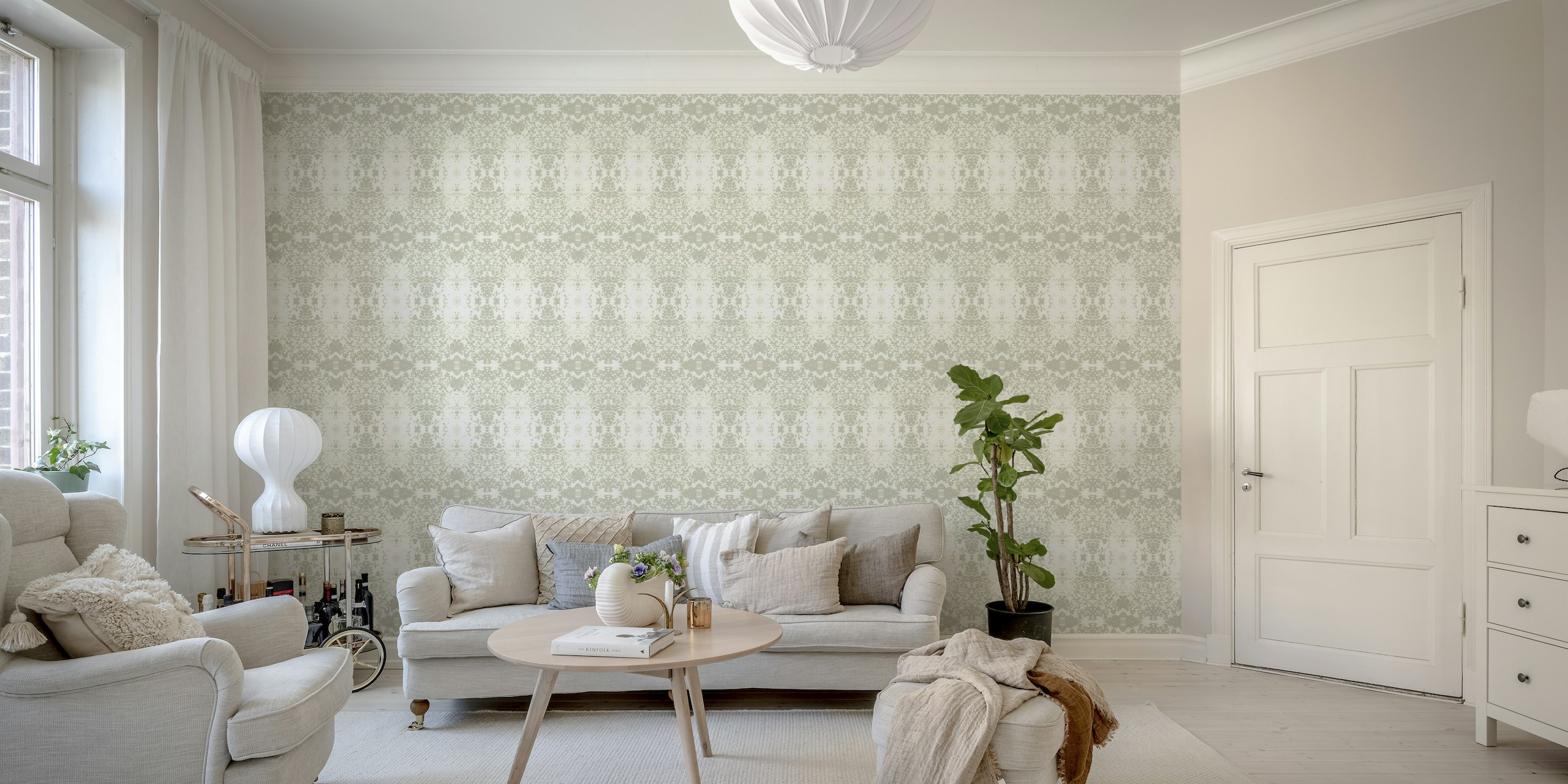 Abstract Nature Inspired Damask Touch - Grey wallpaper