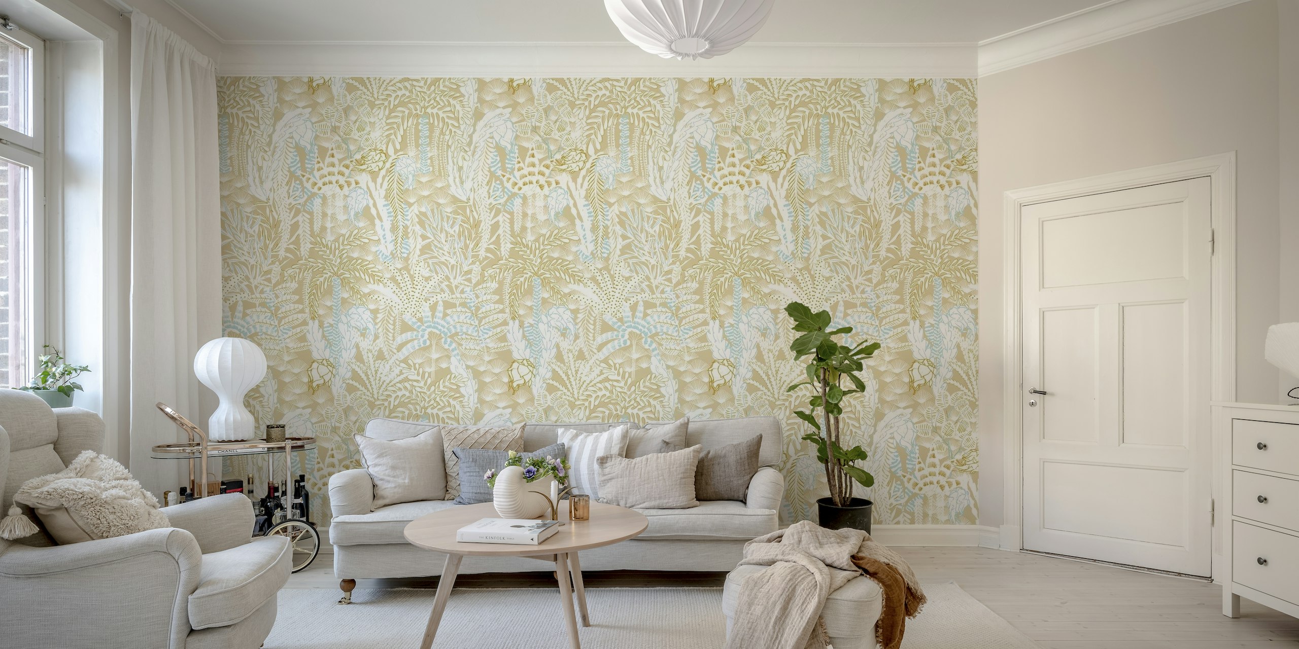 Tropical lounge warm sand wallpaper
