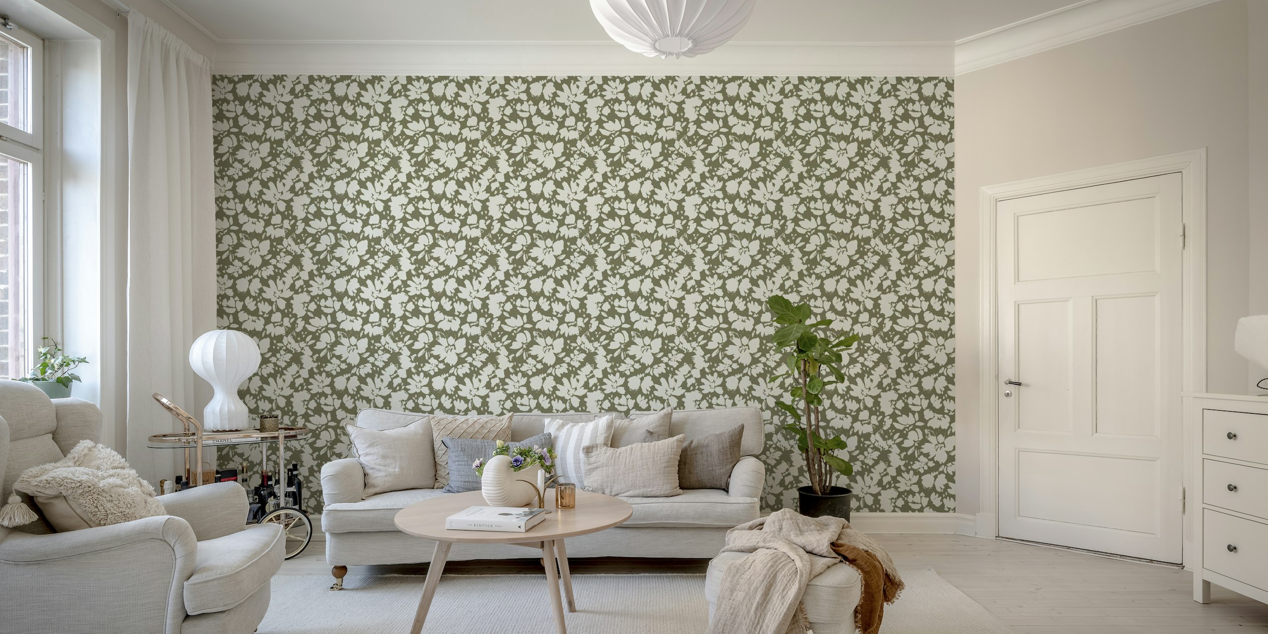Undergrowth Green Floral wallpaper