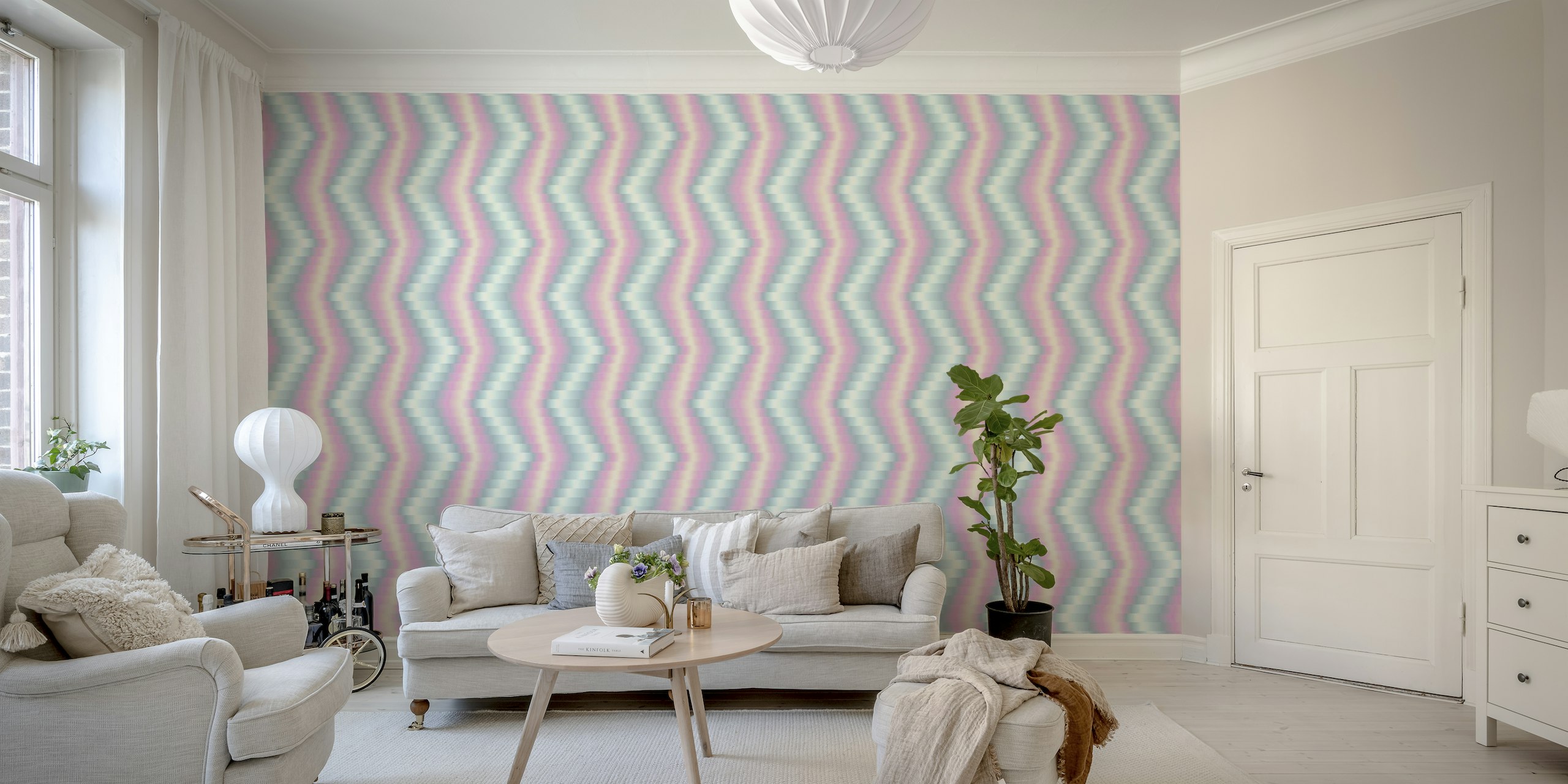 Blurred holographic Zigzag wallpaper