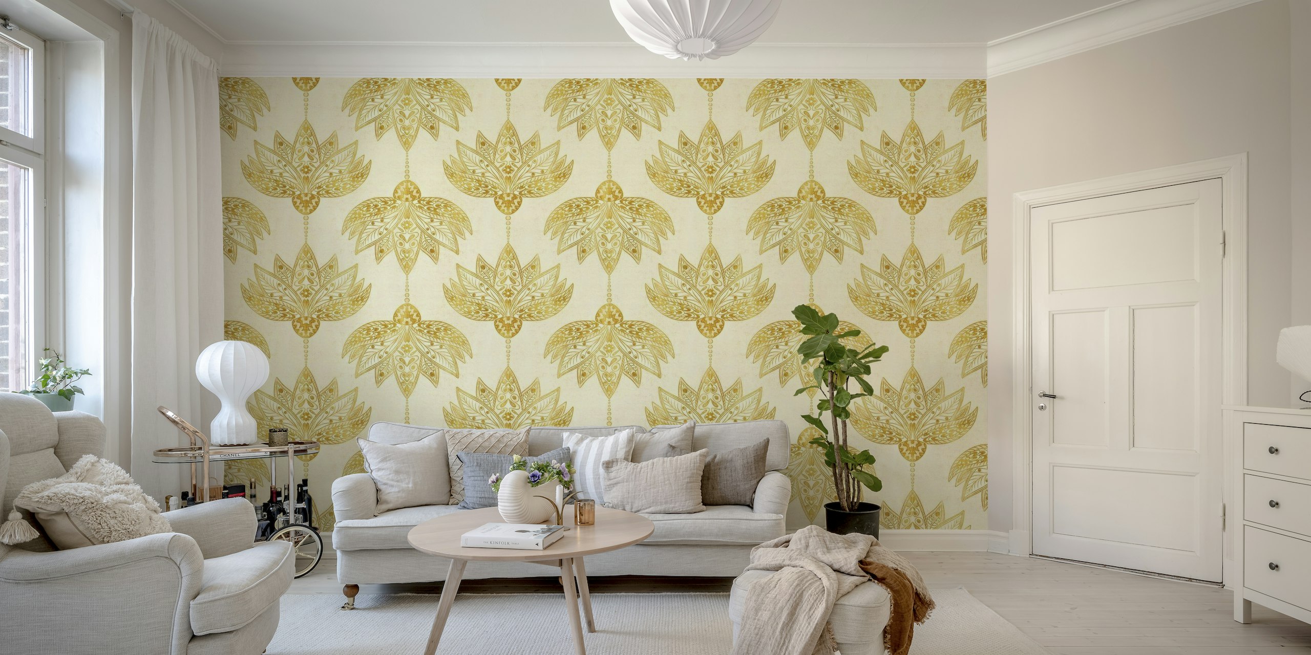 Gold Mandala Lotus Flower wallpaper