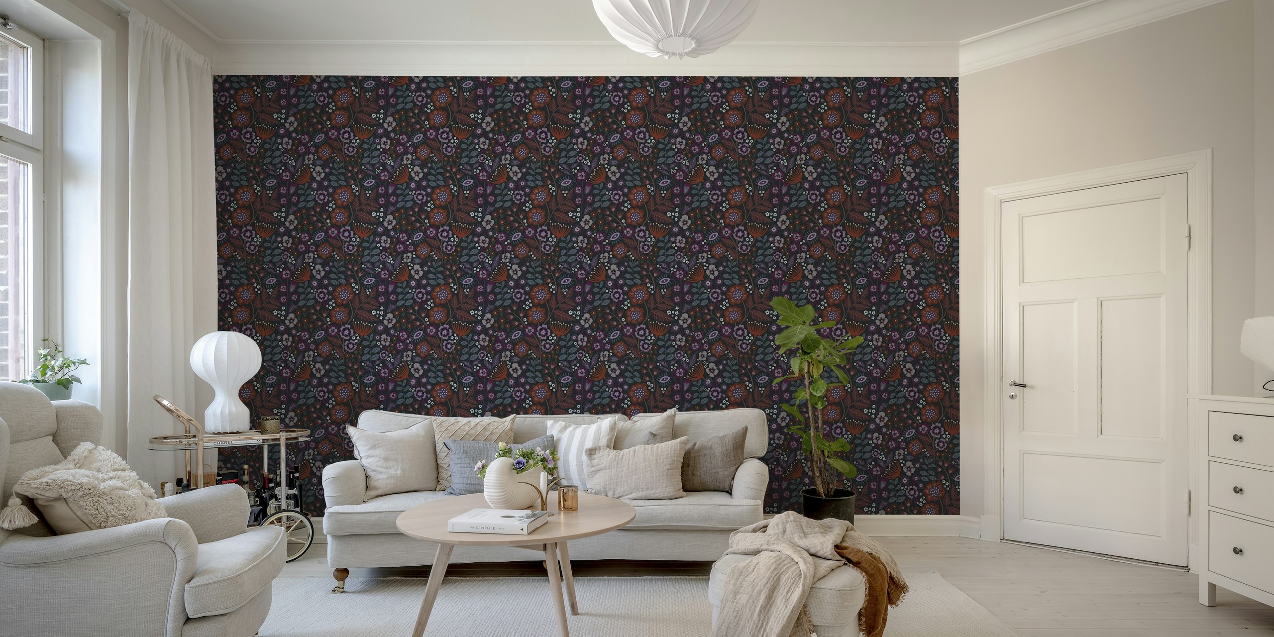 Dark and Moody Floral Whimsigothic - Jewel tones wallpaper