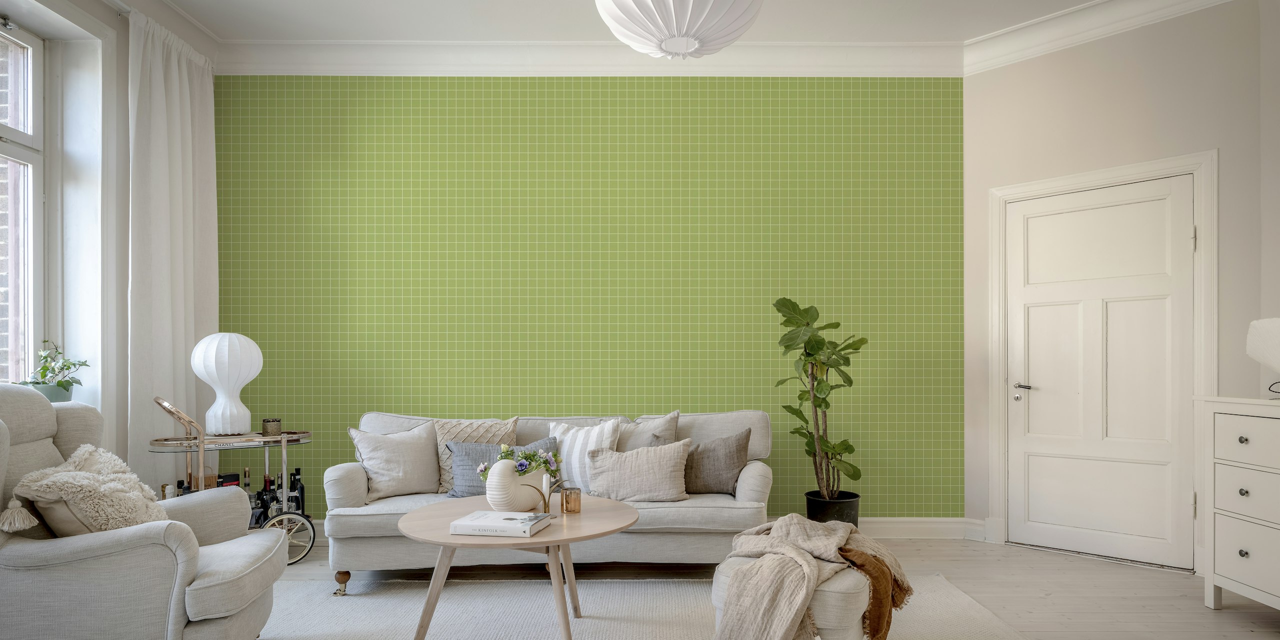 Grids Green Pattern wallpaper