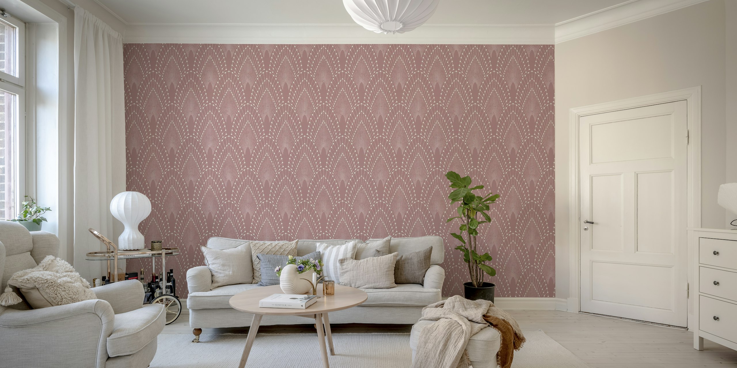 Art Deco Glam - dusty rose wallpaper