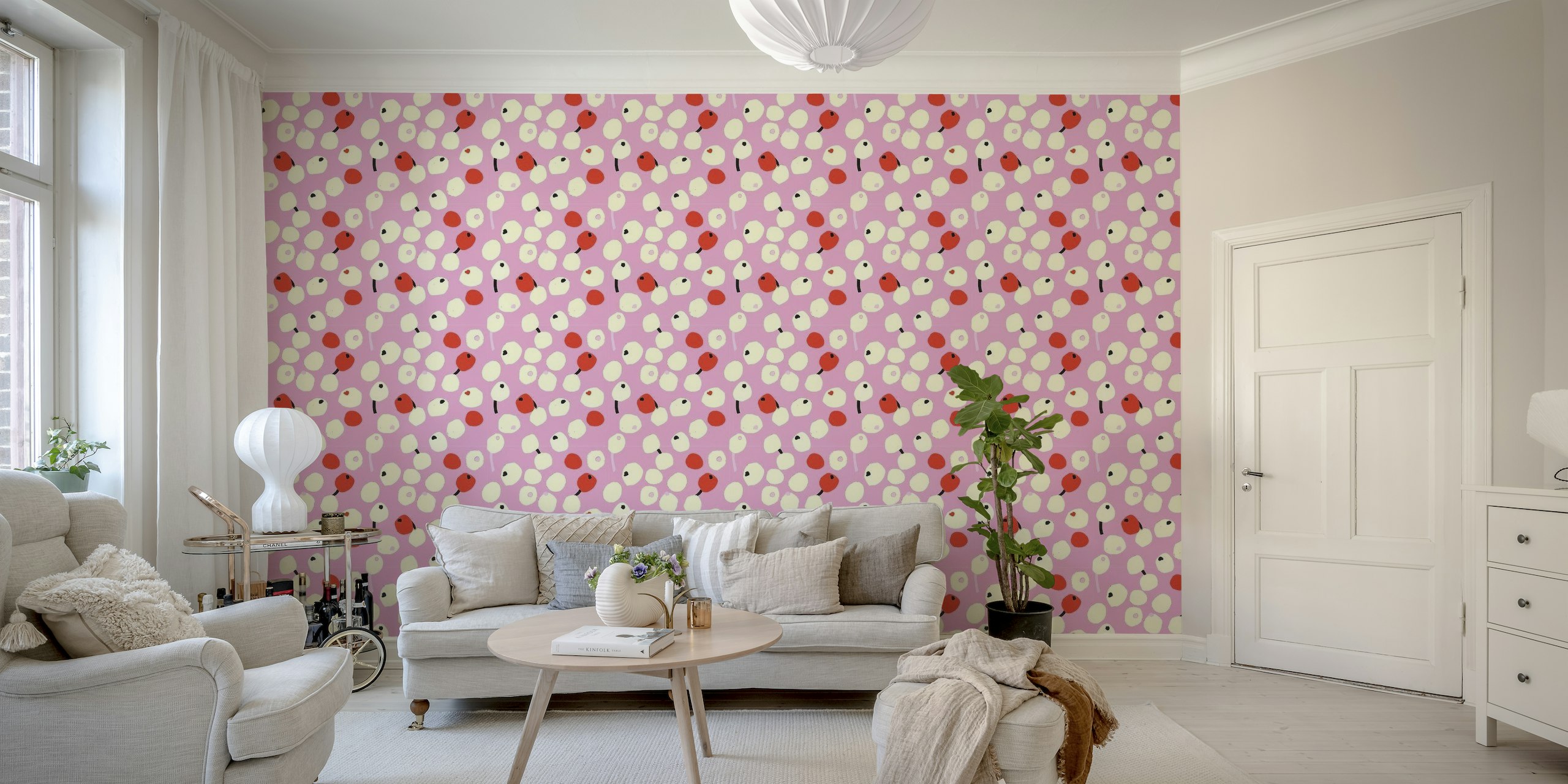 Sweet Cherries Lavender wallpaper