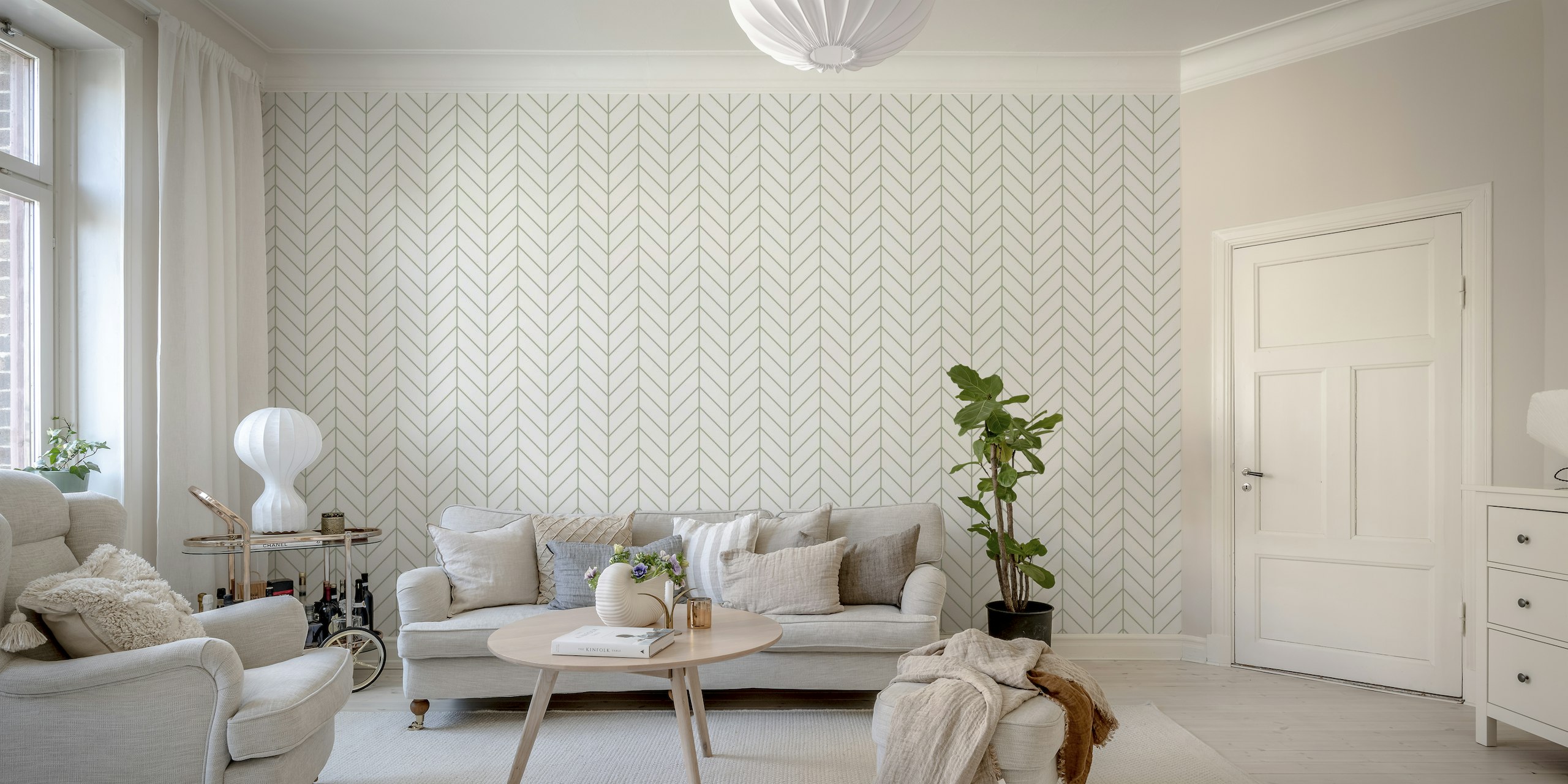 Chevron Pattern - Sage Green 1 wallpaper