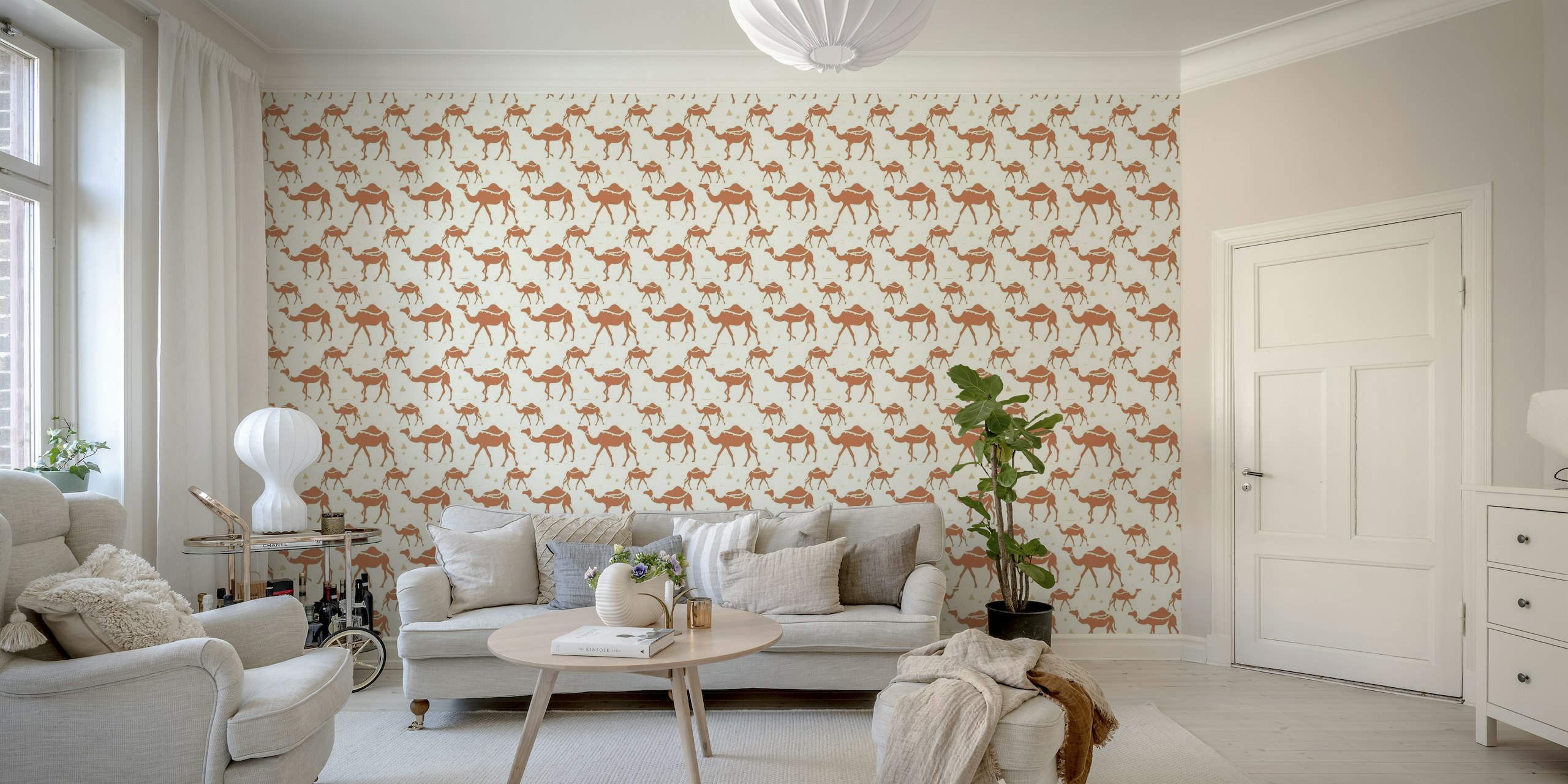 Boho Camel neutral wallpaper
