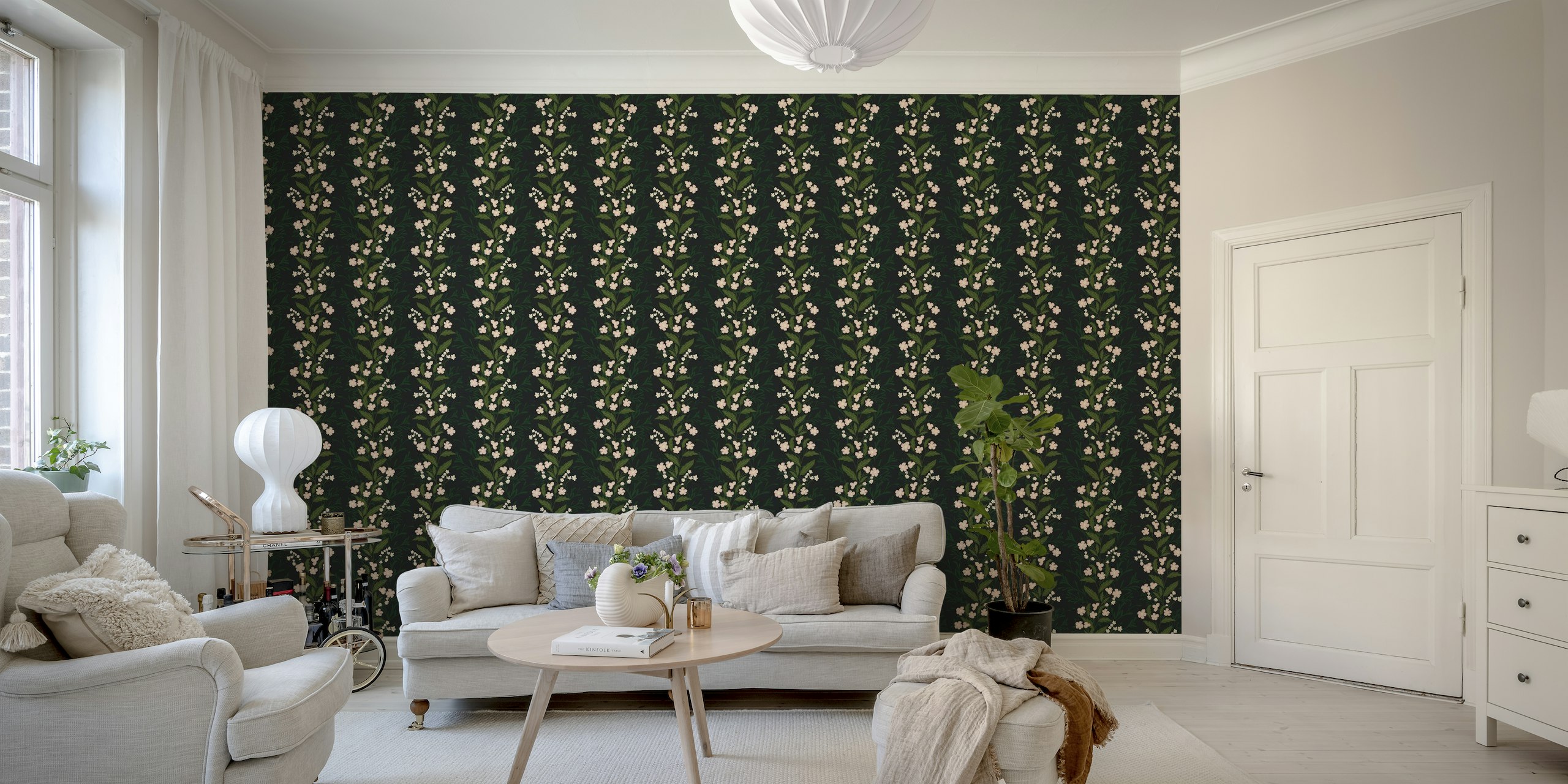Trailing wild florals wallpaper