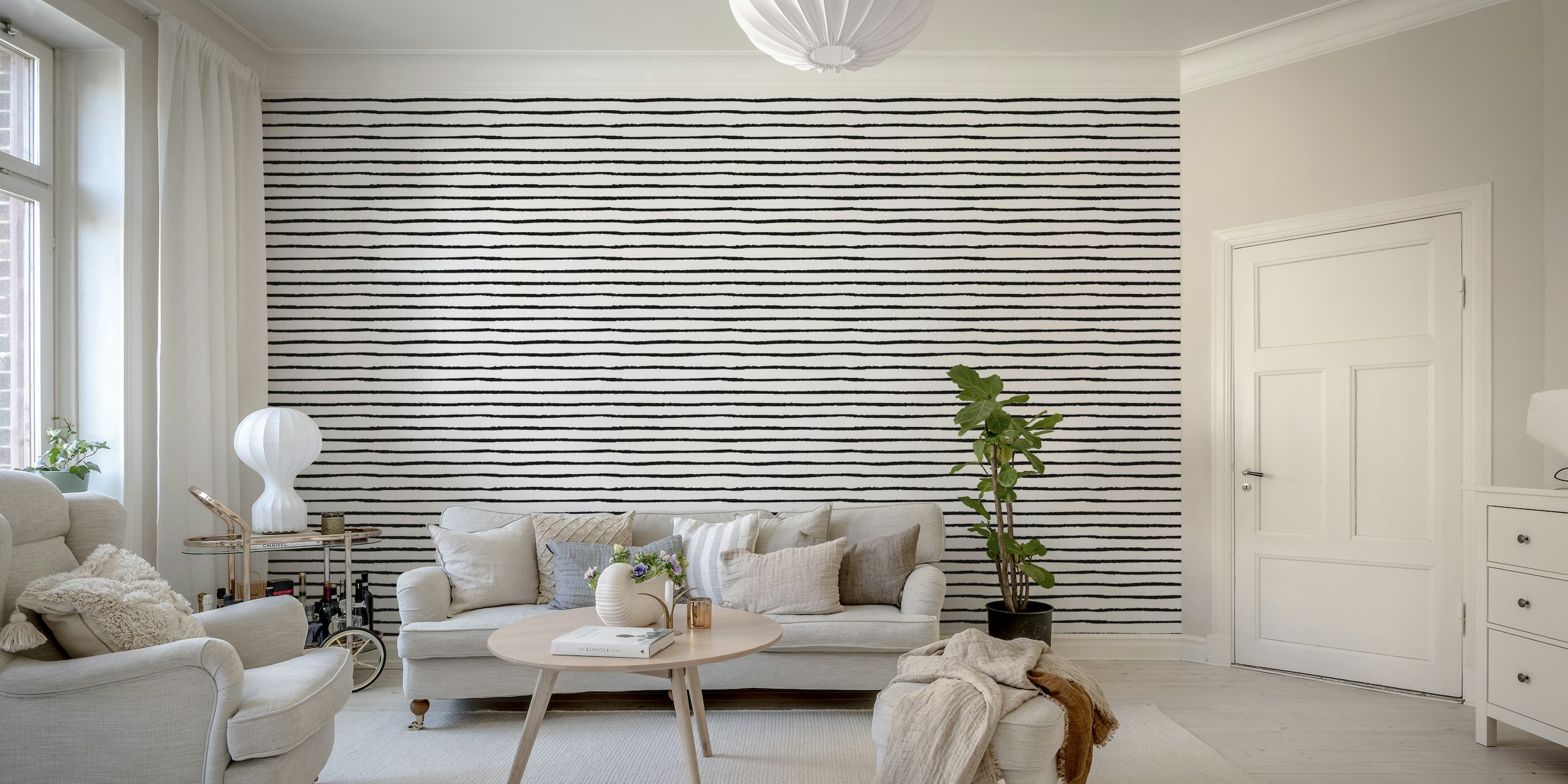Abstract Stripes_black white behang