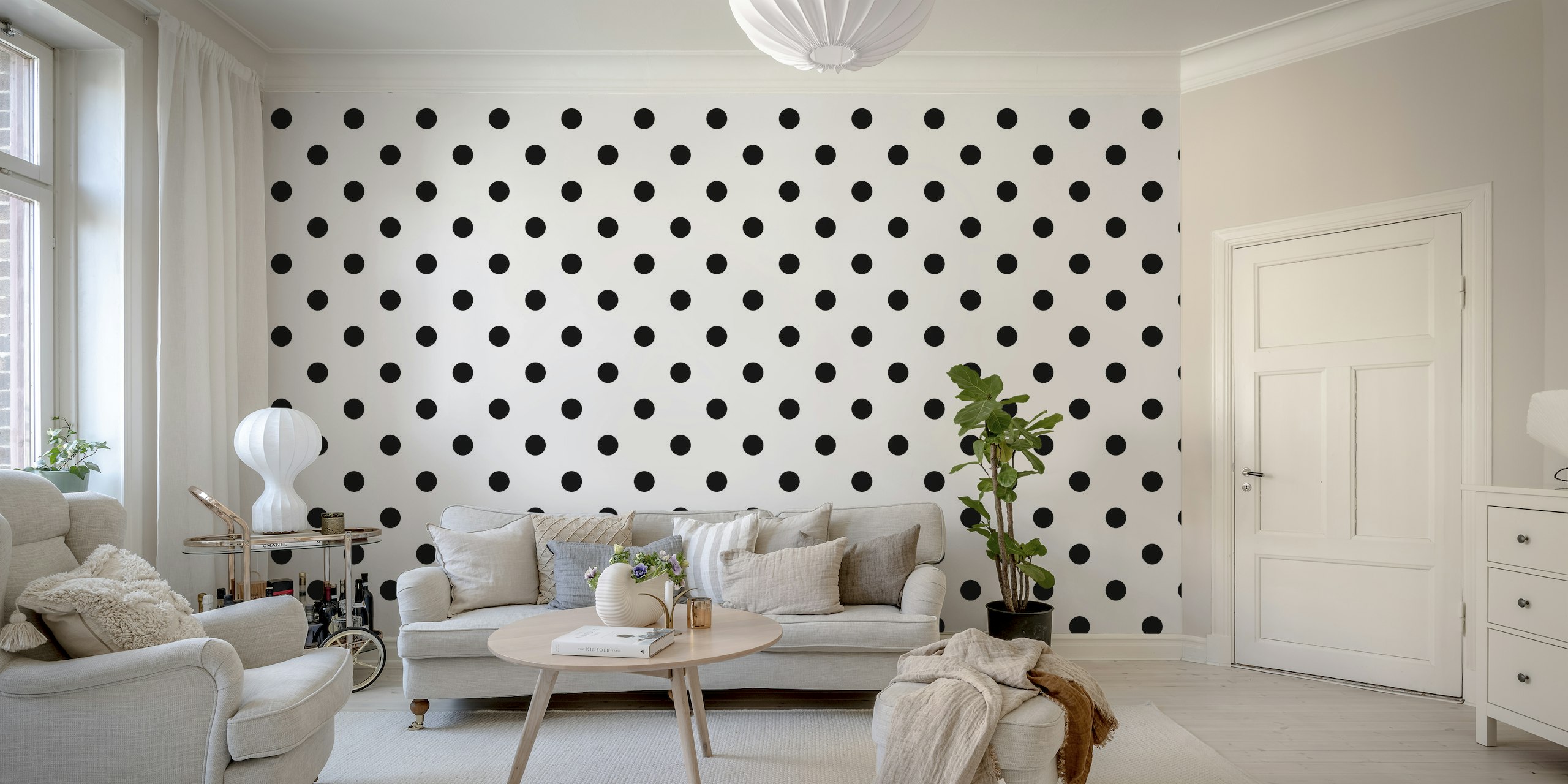 Black and white dots wallpaper 4 papel pintado